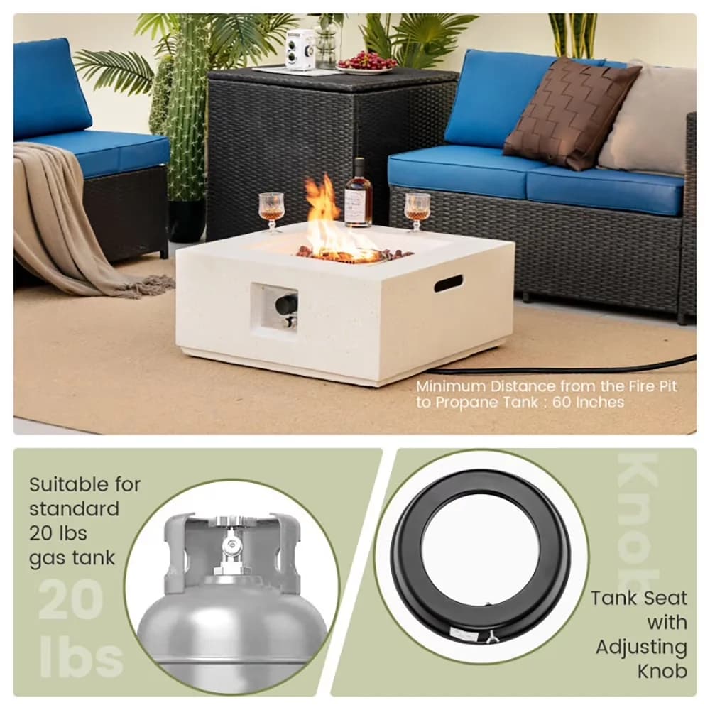 Sleek Outdoor Heating with 40000 BTU, Weatherproof - White Terrazzo, Metal, Stainless Steel Model 45F9AE