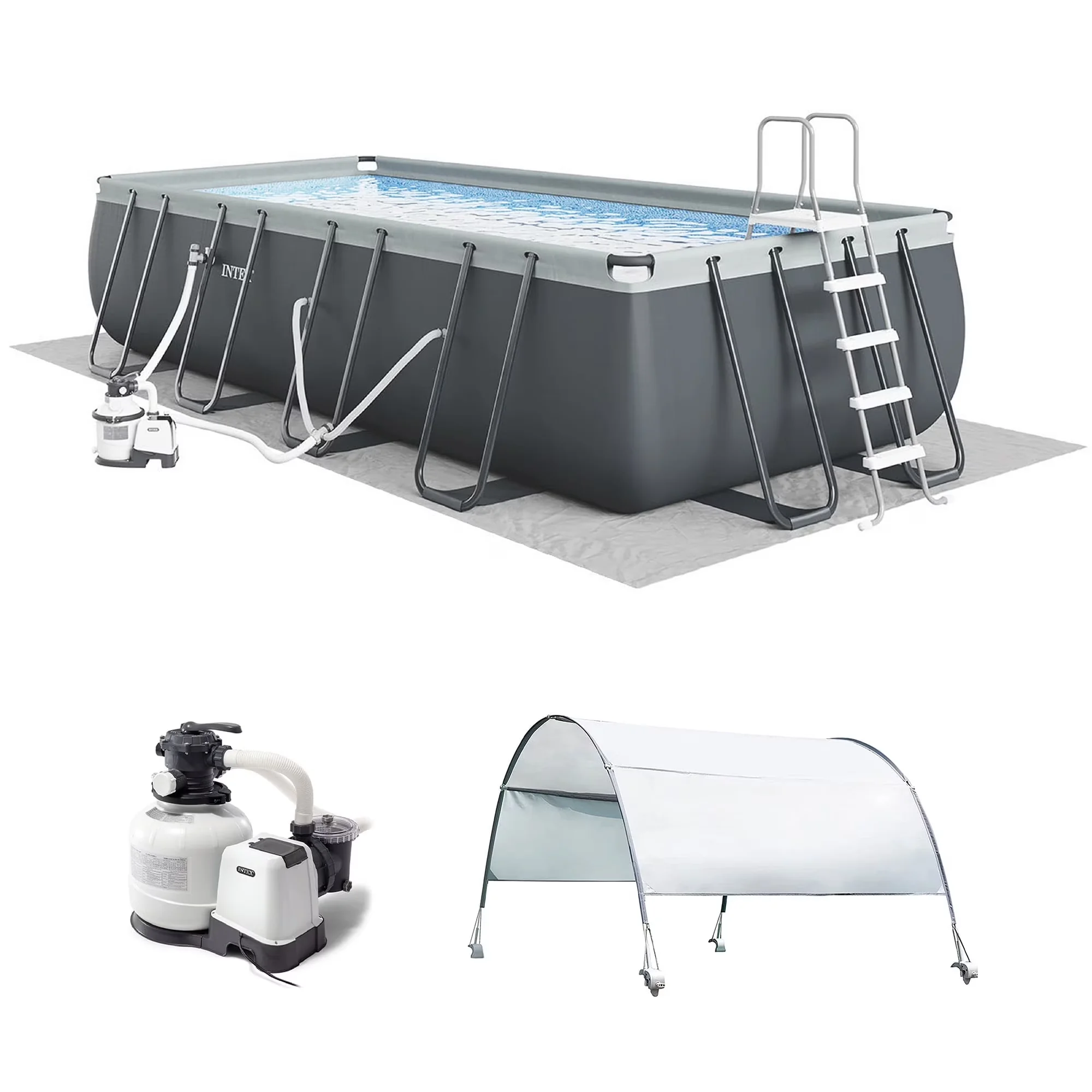 Innovative Above Ground Pool with Uv Resistant - Beige 24ft - Contemporary Style Model D07425