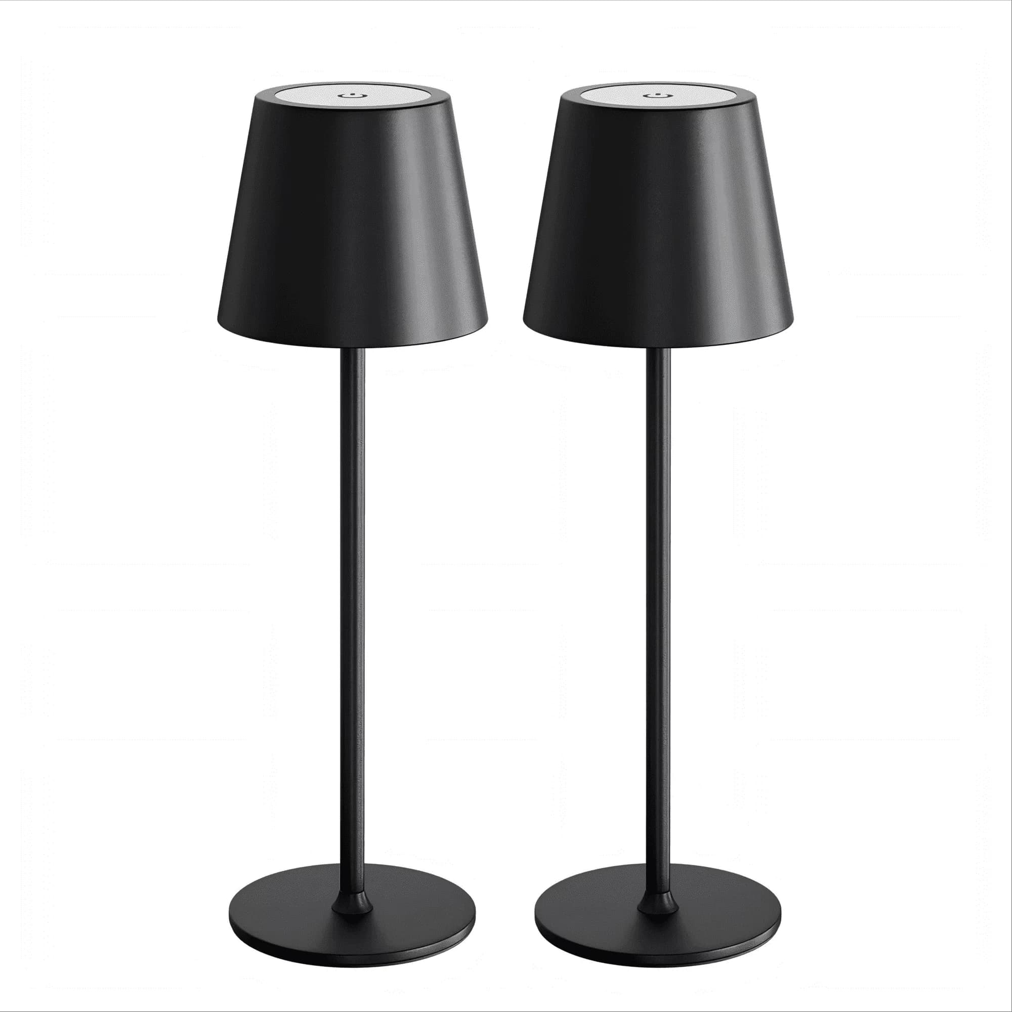 Lamp Reliable with LED, Battery, 2 Pack 15" Cordless Table - Plastic Black Model 7A2B47