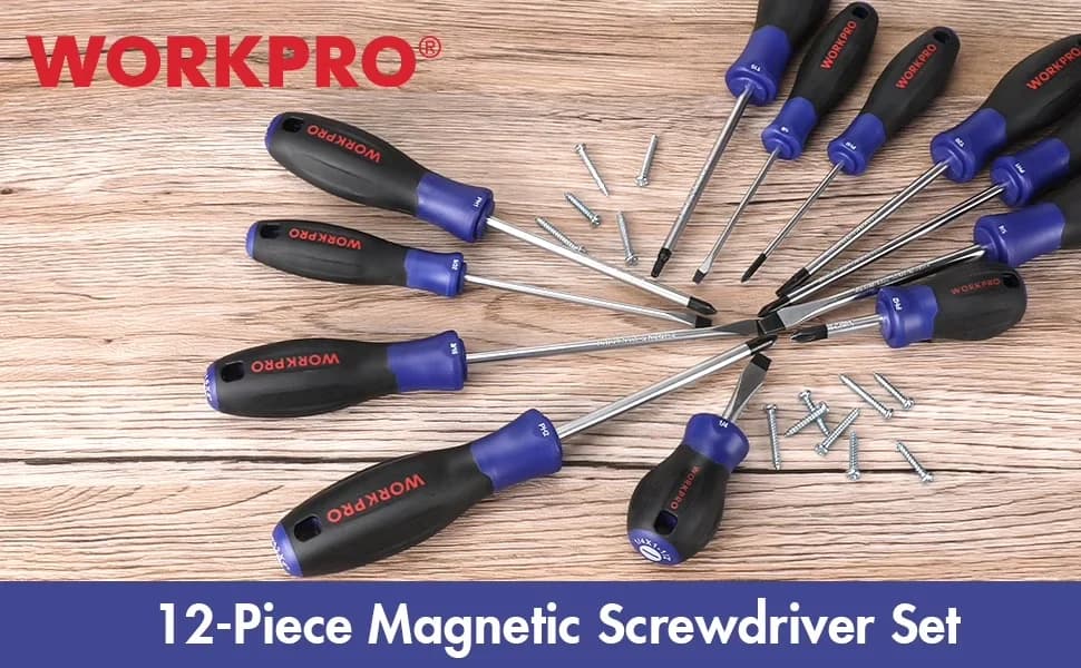 Efficient Hand Tool Set with Magnetic, Non-Slip Handle - Chrome Vanadium Steel Model 8D19DA