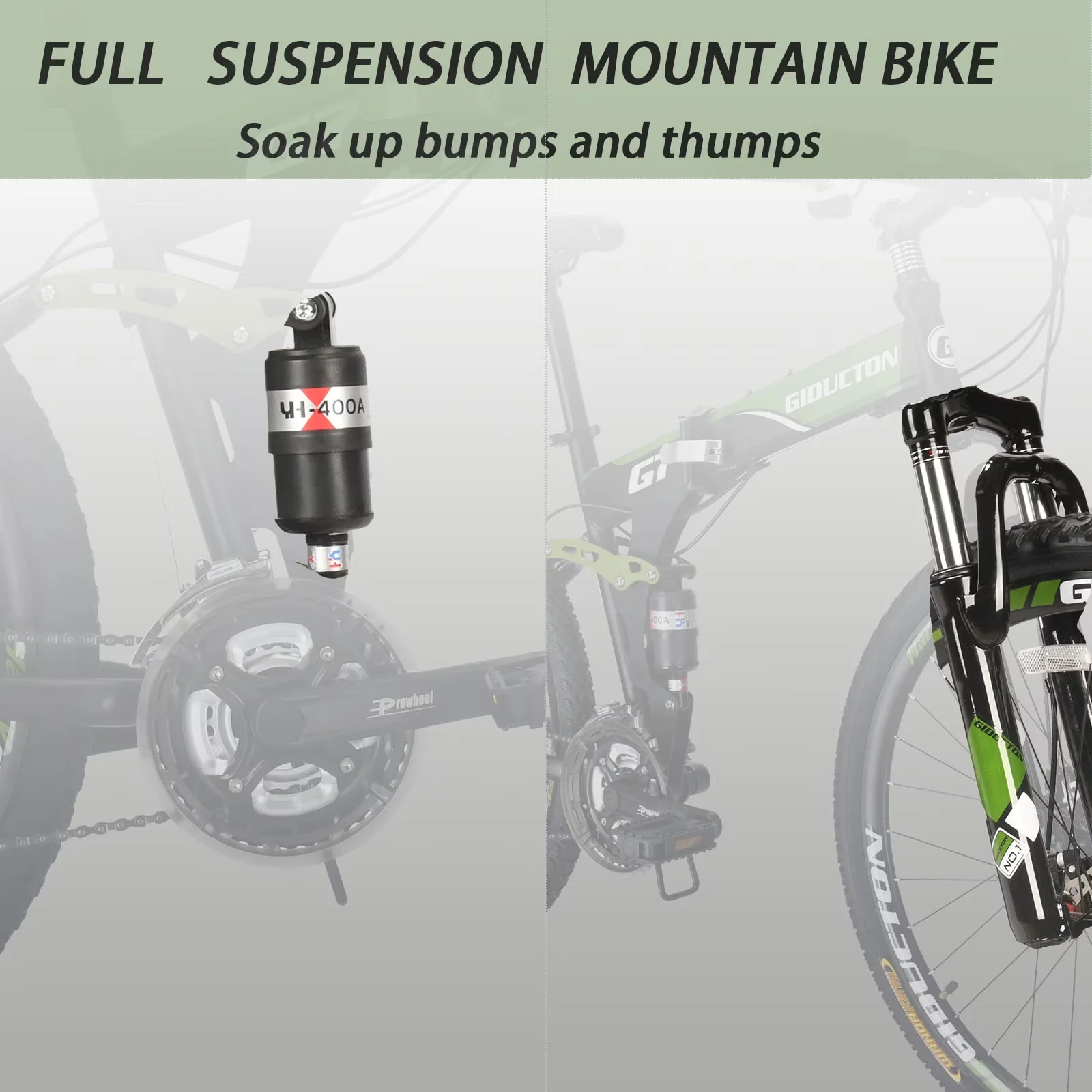 Modern Mountain Bike with Foldable - Green Full - Compact and Portable Model D1383B