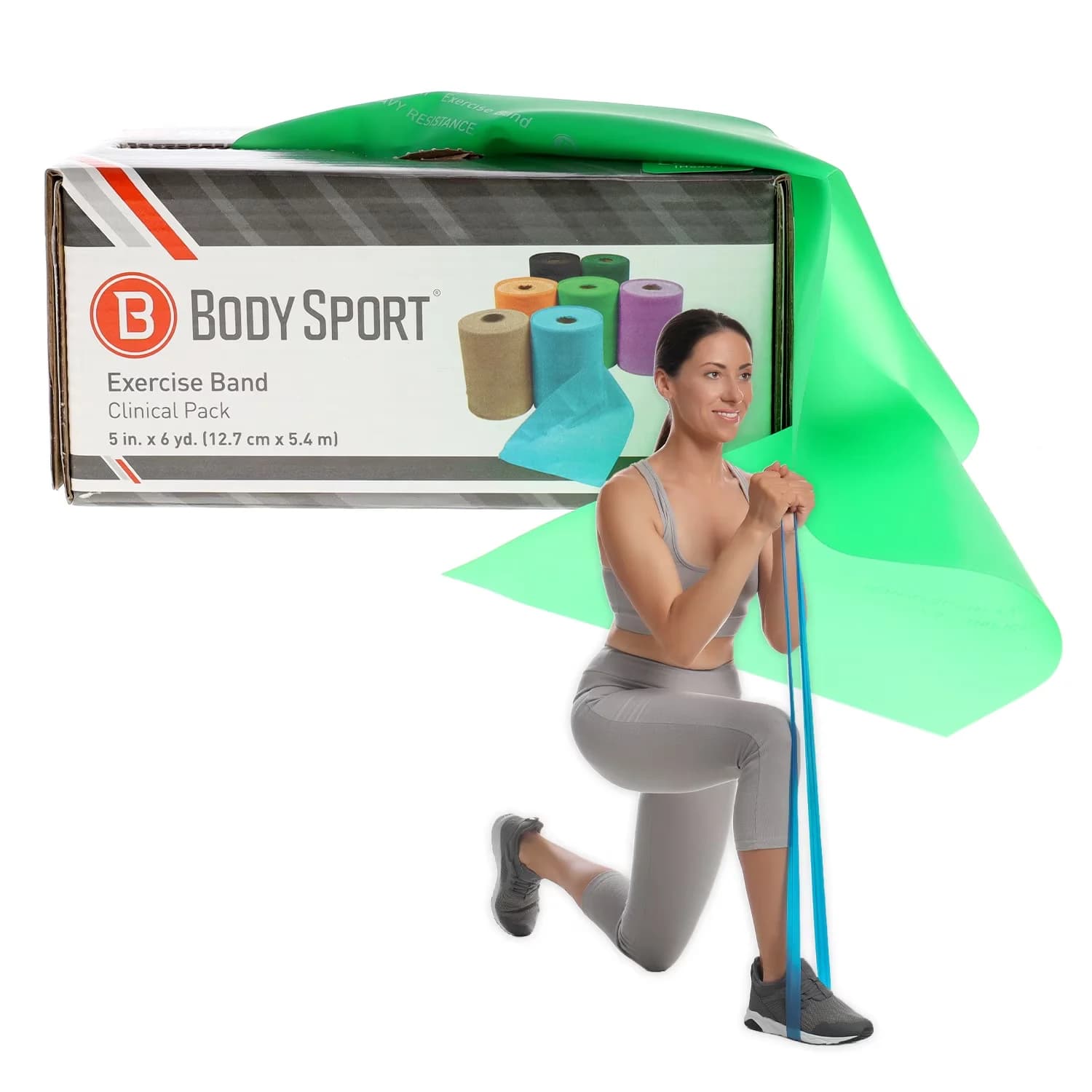 Professional Home Gym Accessory with Green, Exercise Band, Heavy Resistance - Green Model 762008