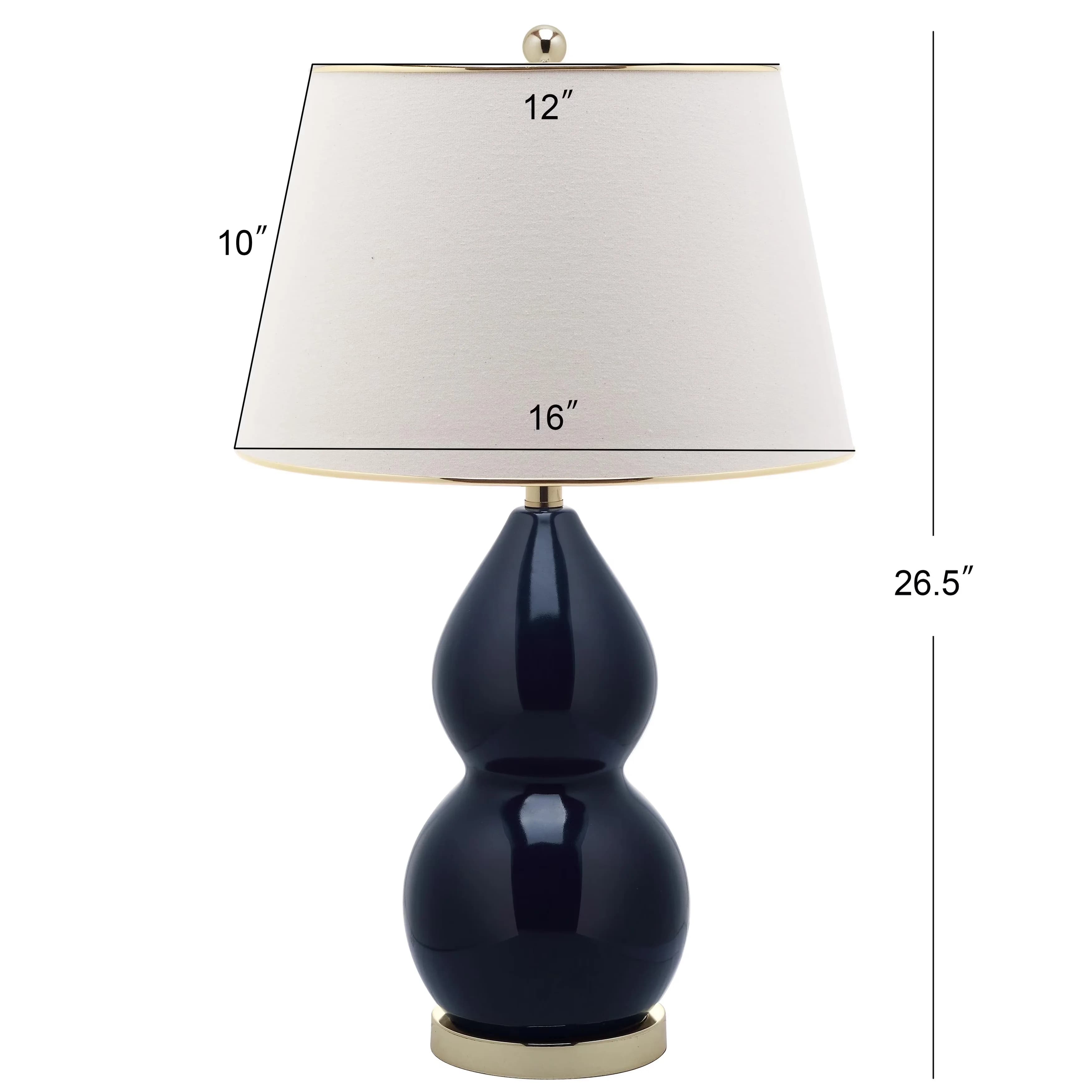 Reliable Lamp Set with LED, Transitional, 16"x16"x26.5" - Blue Ceramic And Metal Model 3E5B6D