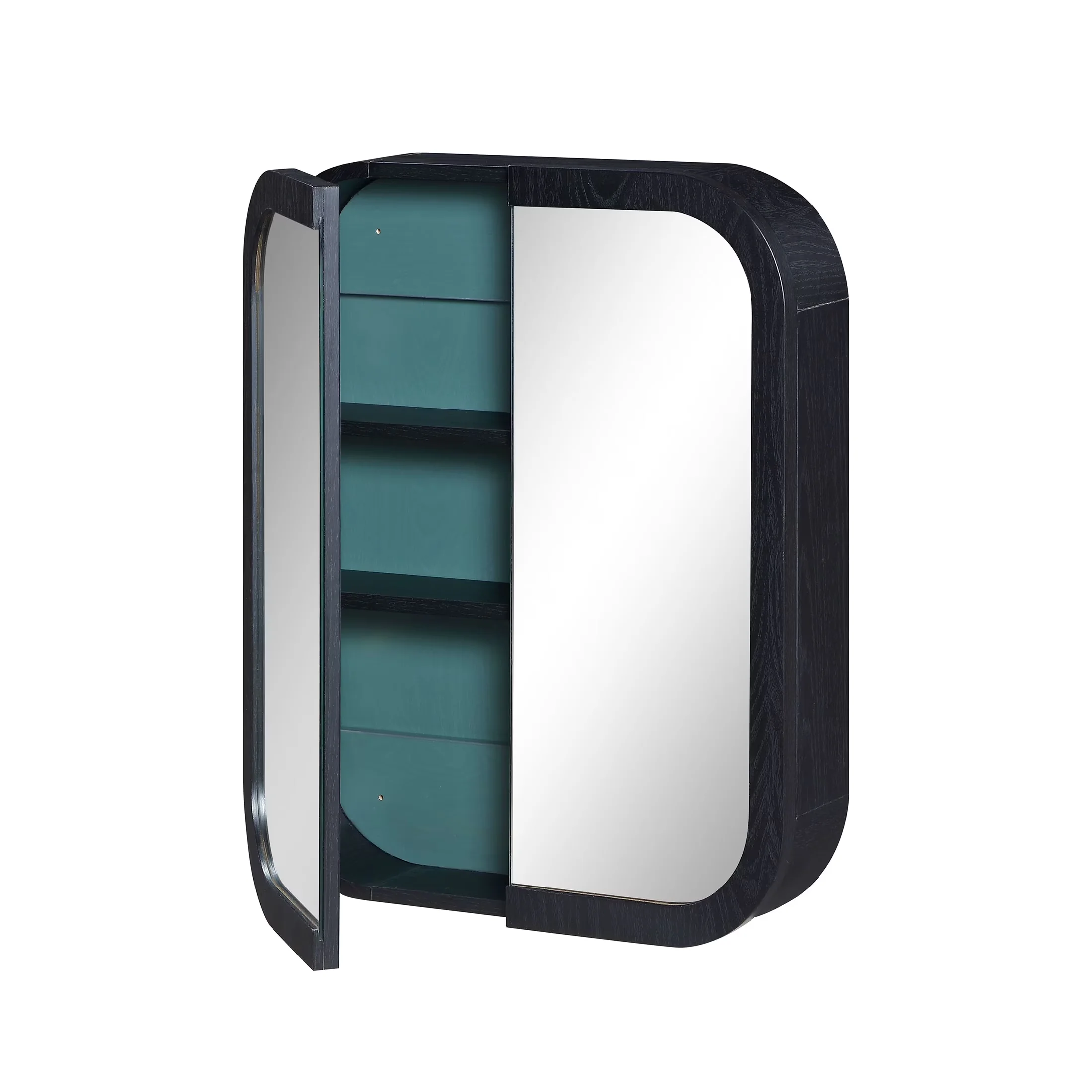 Bathroom Renovation Innovative with Mid-Century, Lockable - Black Wood And Mirror Model C64667
