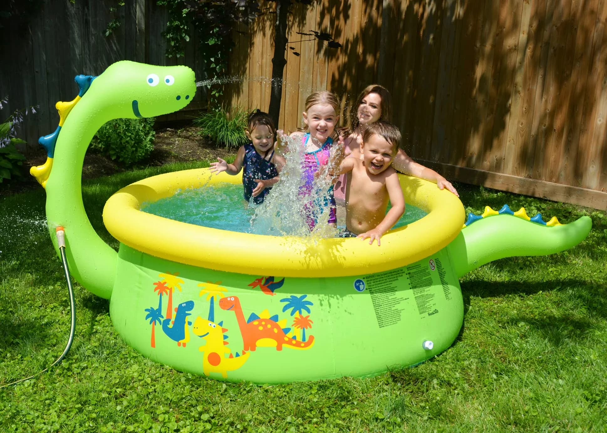 Modern Inflatable Pool with Hose adapter included, Easy to use drain valve, Inflatable top ring pool - Green Model 321B6A