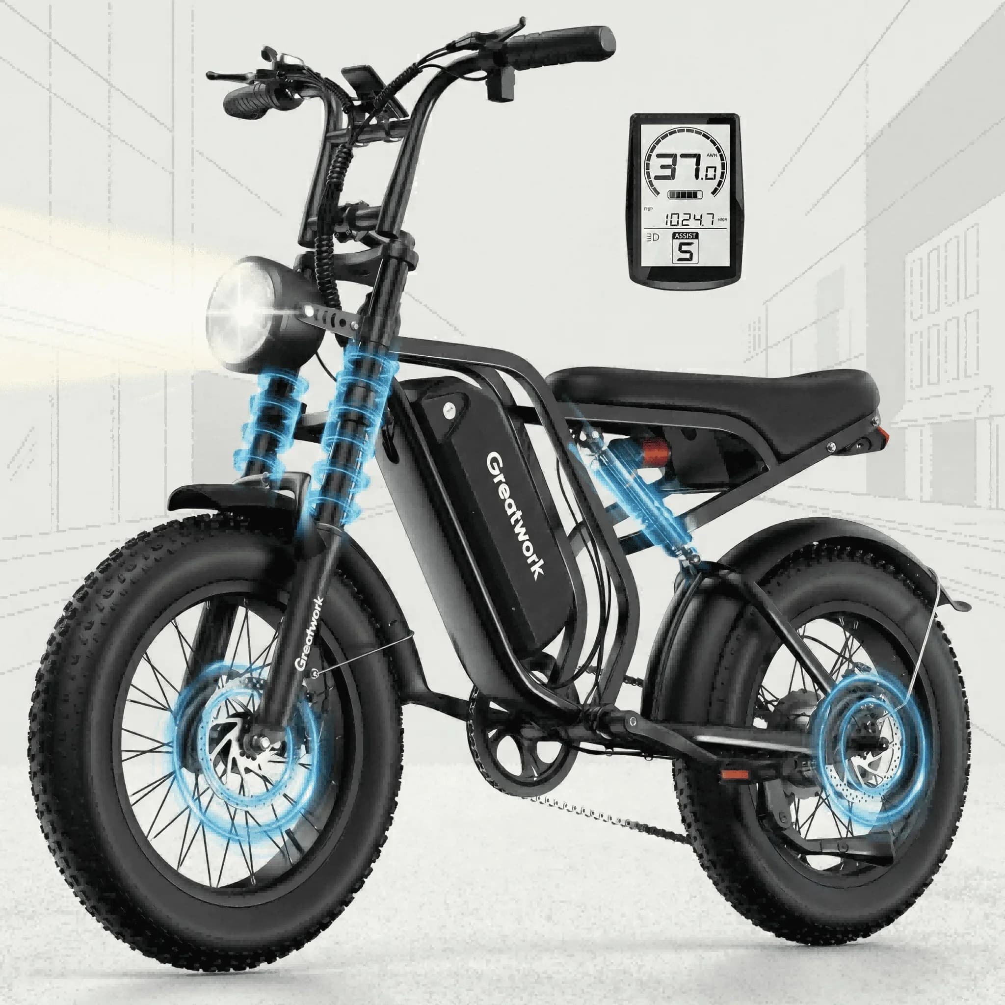 Efficient Electric Bike with Battery, 2500W, 48V - Black - Space-Saving Design Model 1AC1EA