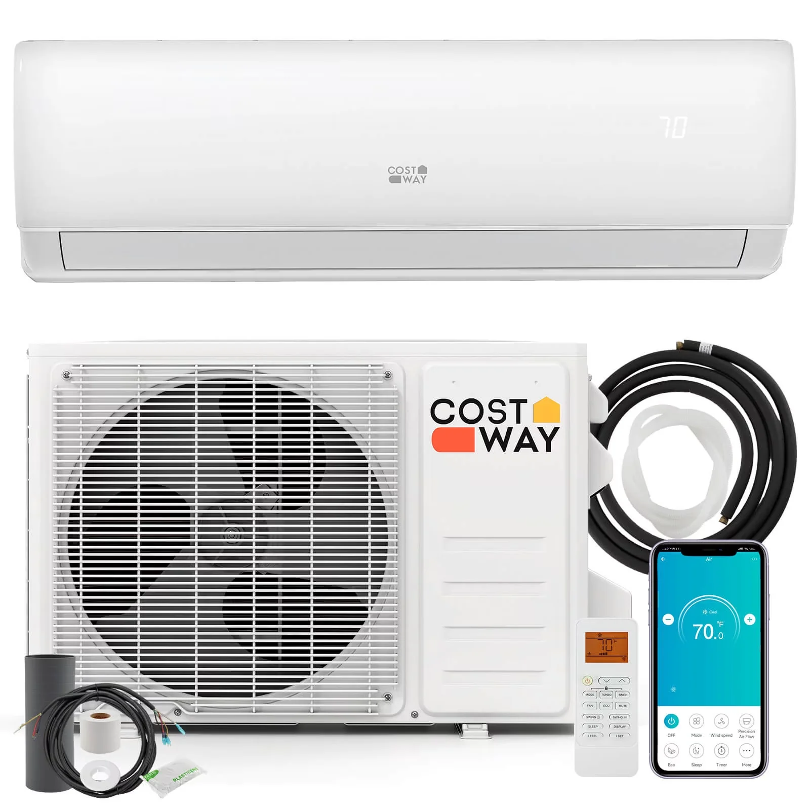Air Conditioner Stylish with 23000 BTU, Remote Controlled, Alexa - White Model B9B57D