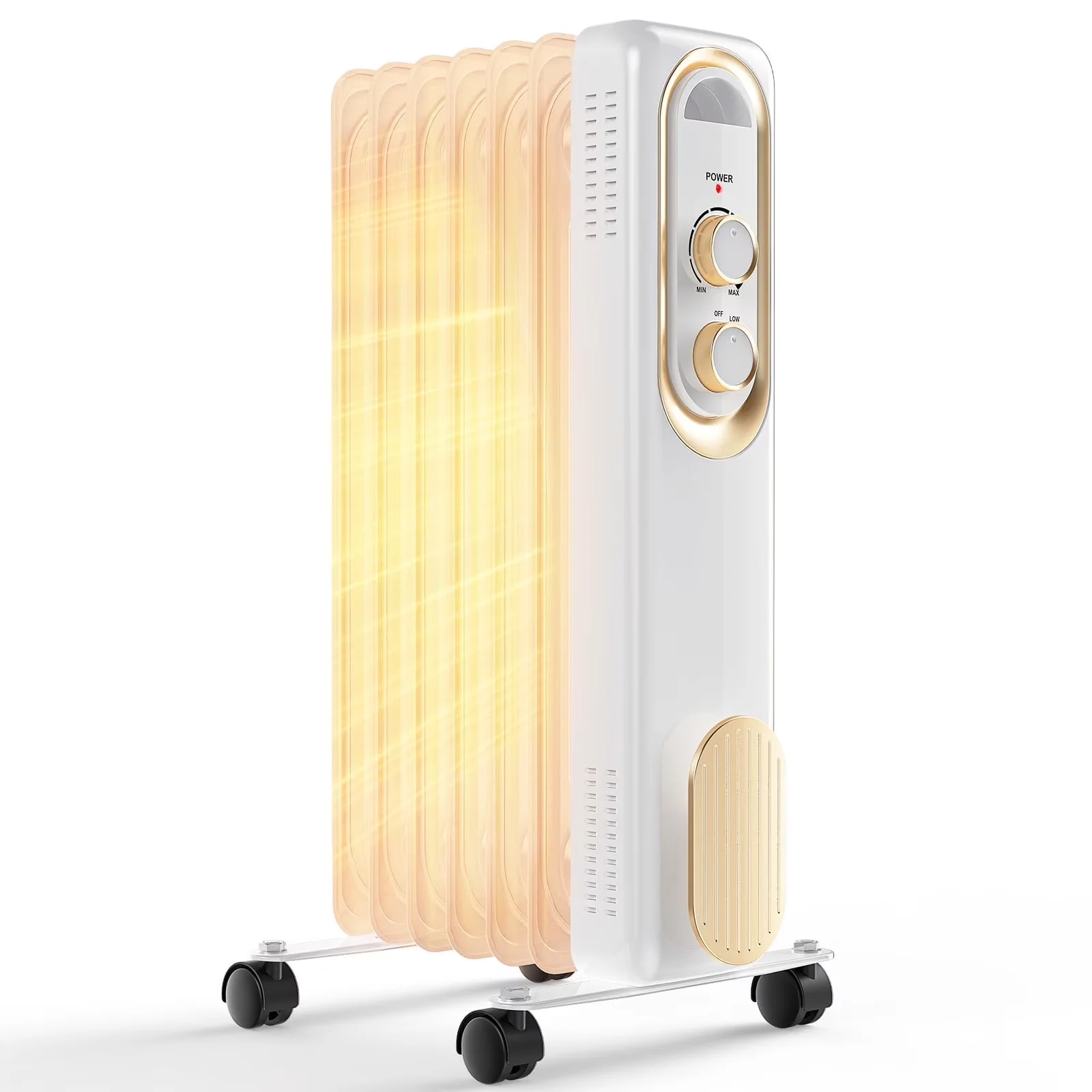 Portable And Electric Space Heater Modern with 1500W, Adjustable - White for Indoor Model D8518E