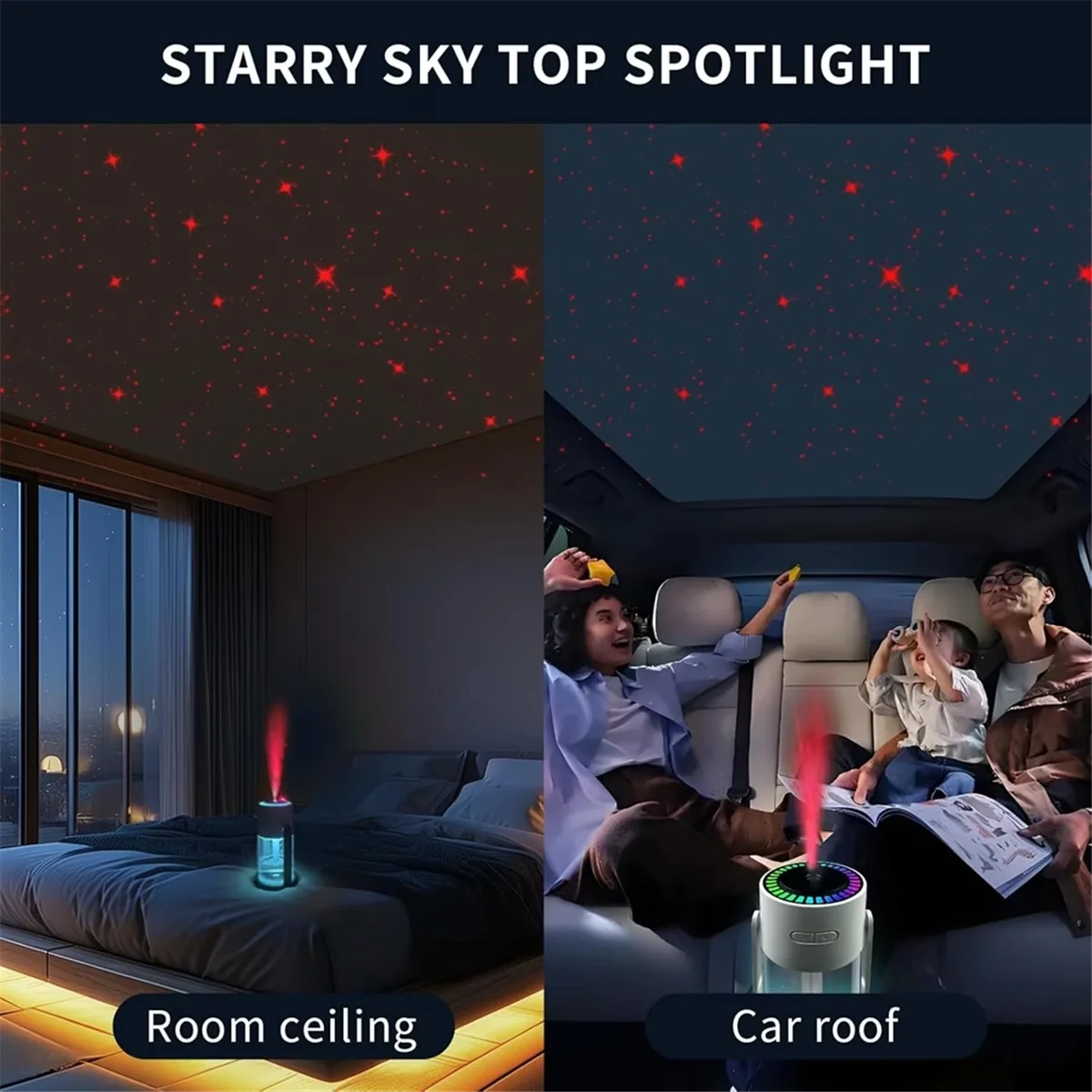 Humidifier Premium with Automatic Shut-Off, Starry Sky Projection, USB Personal Desktop - White Model 3CB39C