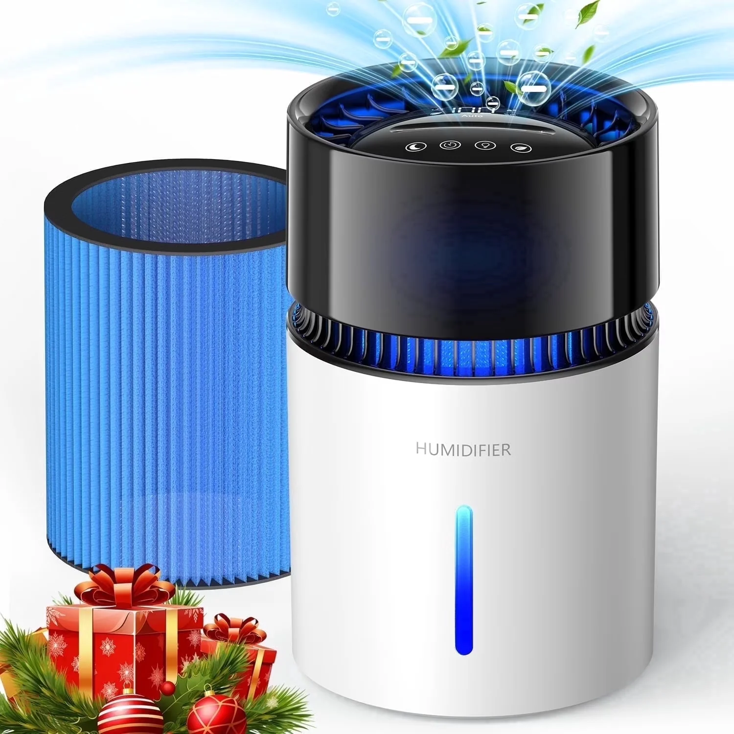 Premium Humidifier with Variable Speed, 3L Evaporative, Easy-Clean - White for Home Office Model 20403D