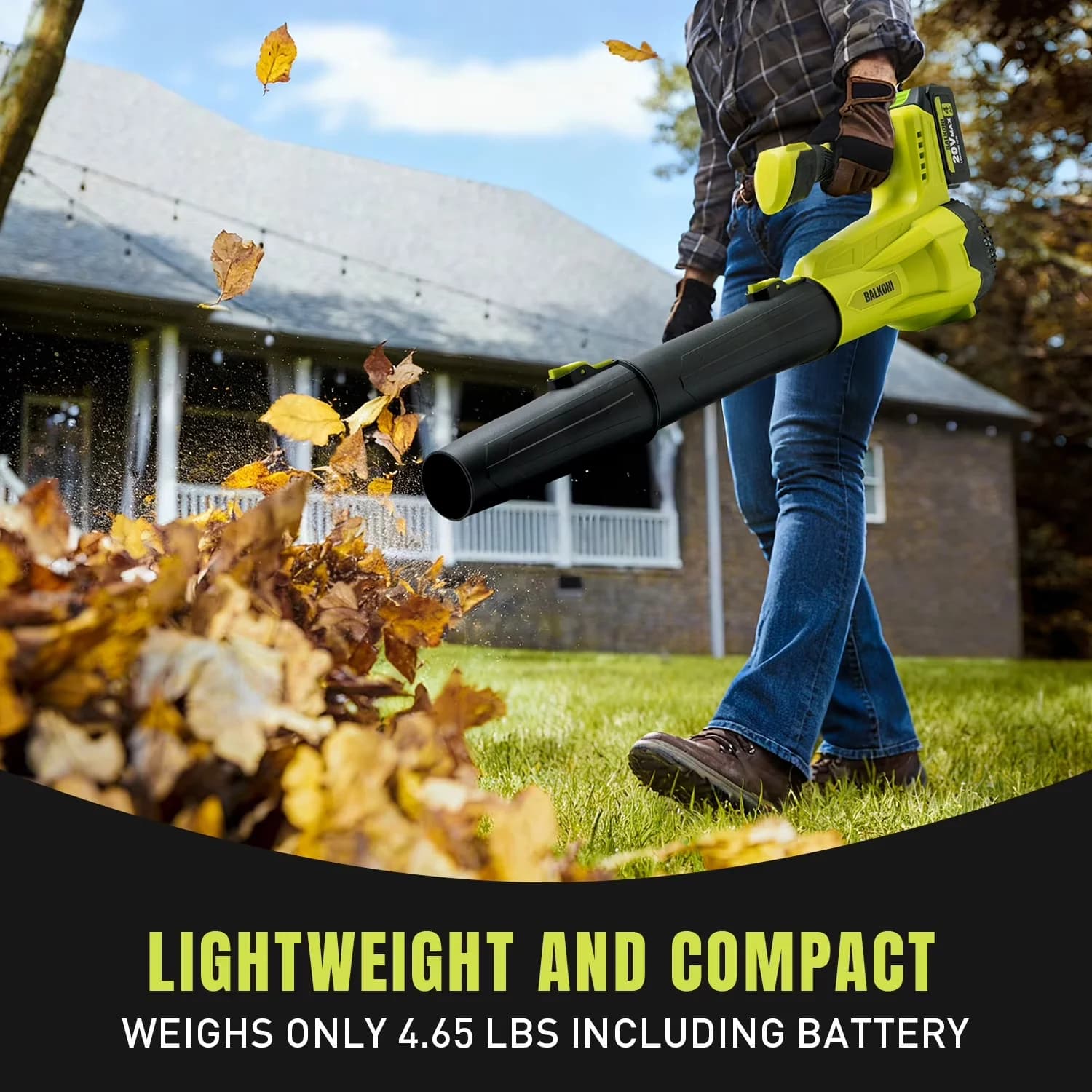 Leaf Blower Efficient with Battery, Delivers 180 MPH air speed, 6-Speed Adjustable - Model 0A0760