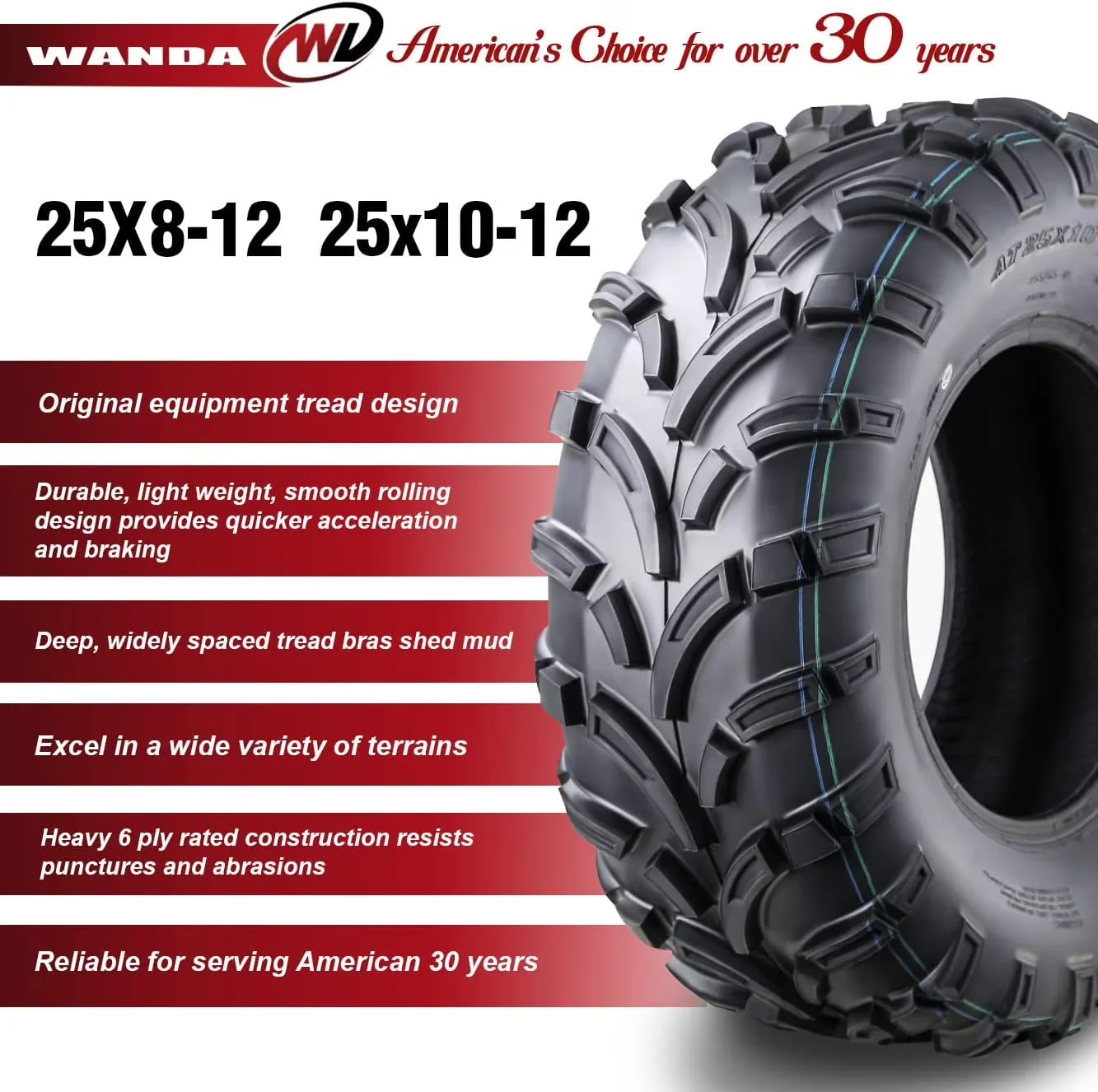 Innovative Atv Tire with Smooth, Puncture Resistant, Set 4 - 6PR - Premium Collection Model 0F73B3