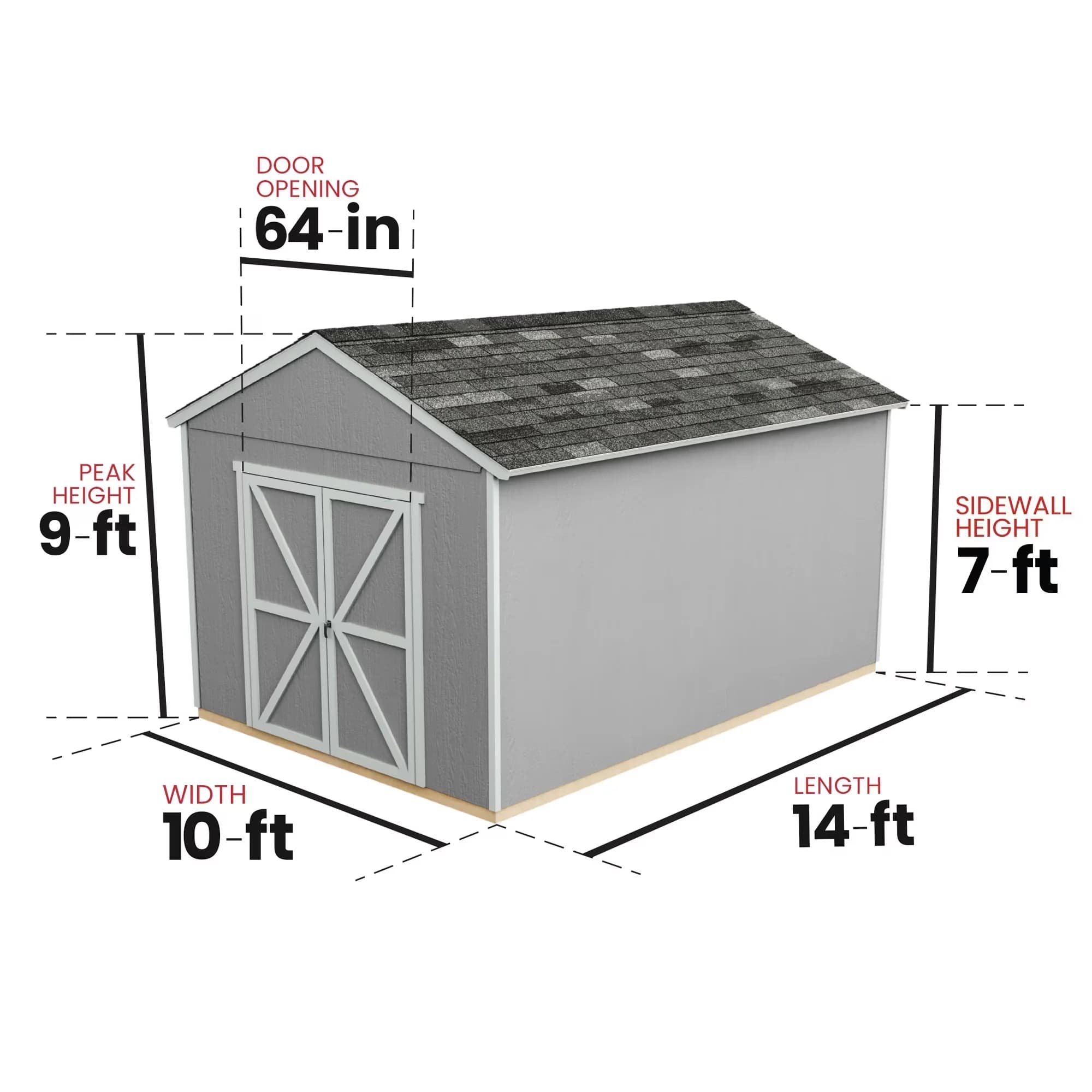 Stylish Shed with Rust Resistant, 1019 cu. ft storage capacity, Rookwood 10 ft. x 14 ft. Wood Storage - Wood Brown Model D3BC33