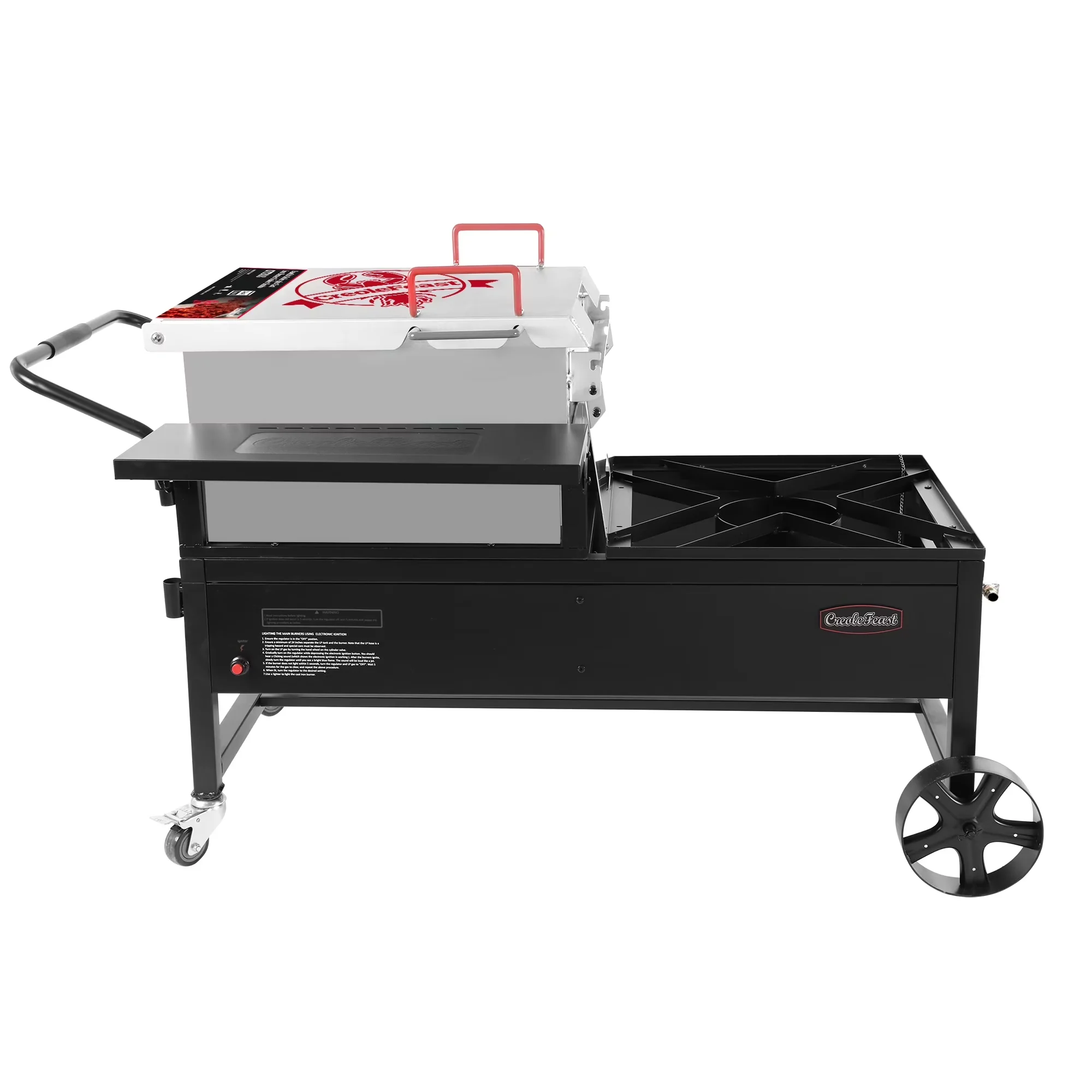 Stylish Outdoor Fryer with Adjustable Regulator, Stove Gas Cooker, 10-psi Regulator - Green Cast Iron|Aluminum for Patio, Party Model 6960FC