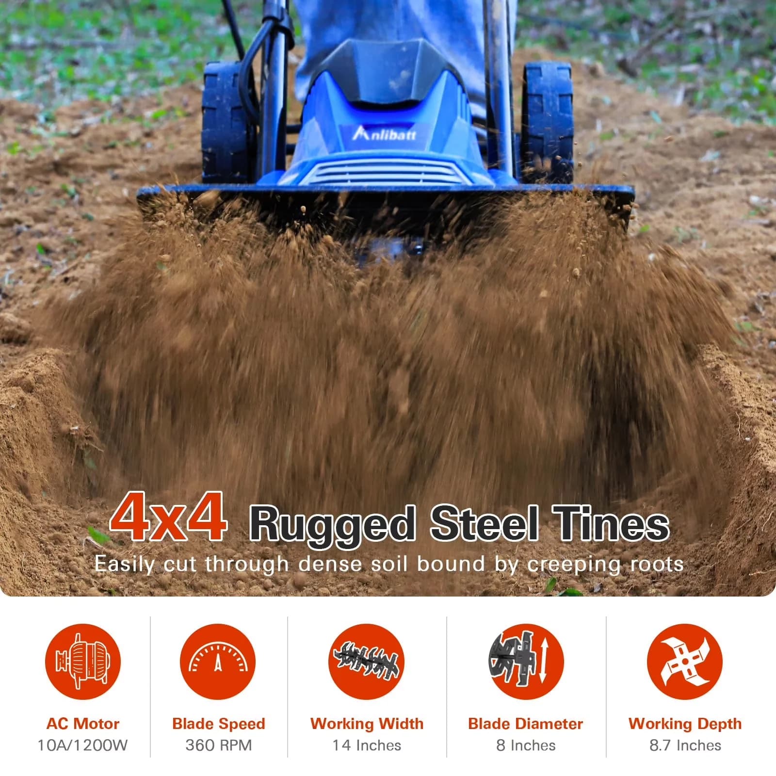 Sleek Trillers Cultivator with 120V for Garden - Professional Series Model 8C29F3