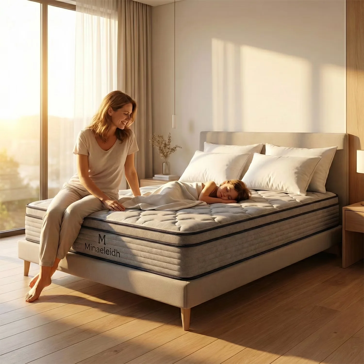 Compact Mattresses Accessory with Cooling Technology, Hypoallergenic, Mattress-In-A-Box - Blue Gel Memory Foam, Blended Cotton,... Model A7DC91
