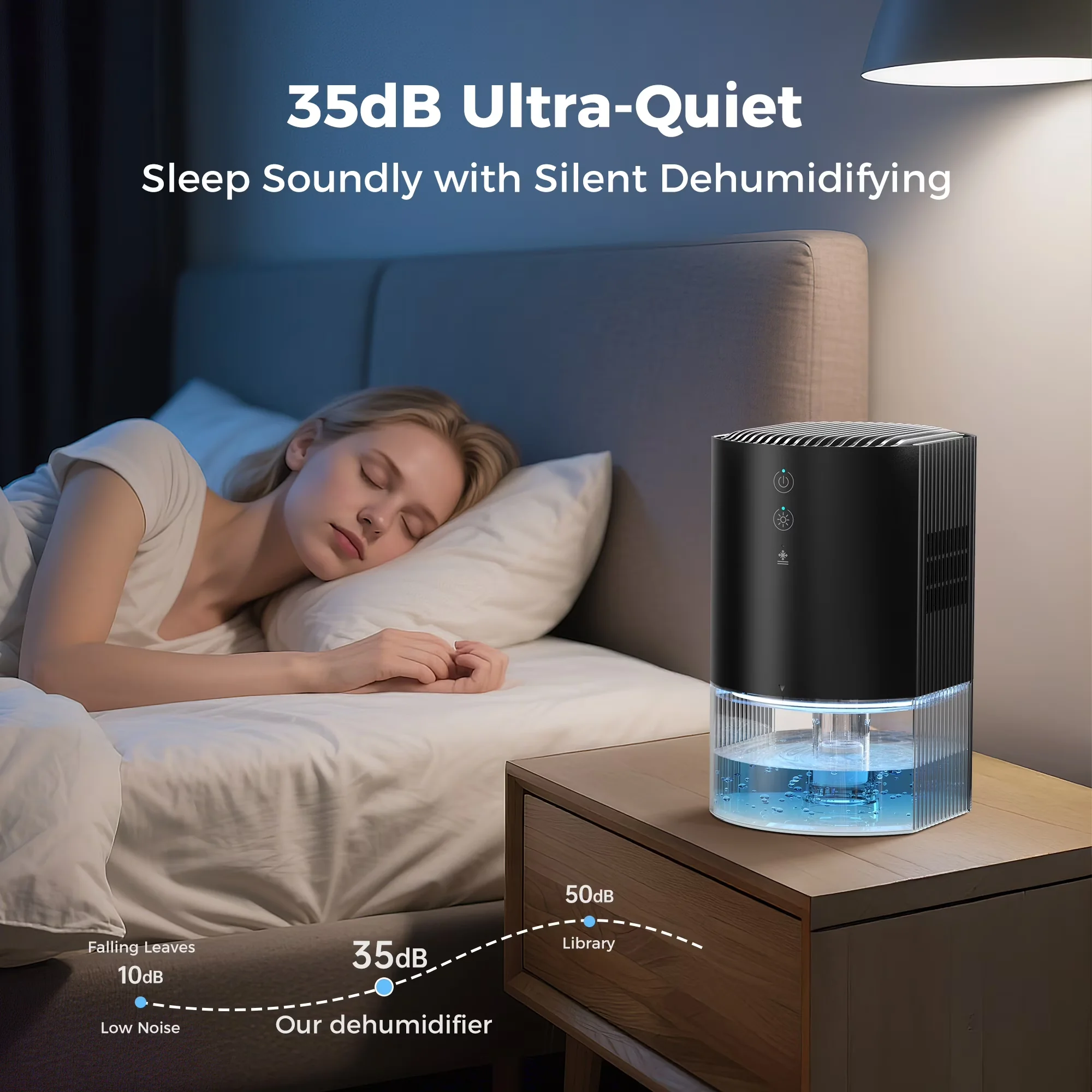 Premium Dehumidifier with LED, Small Dehumidifiers - Residential Grade Model 0F203A