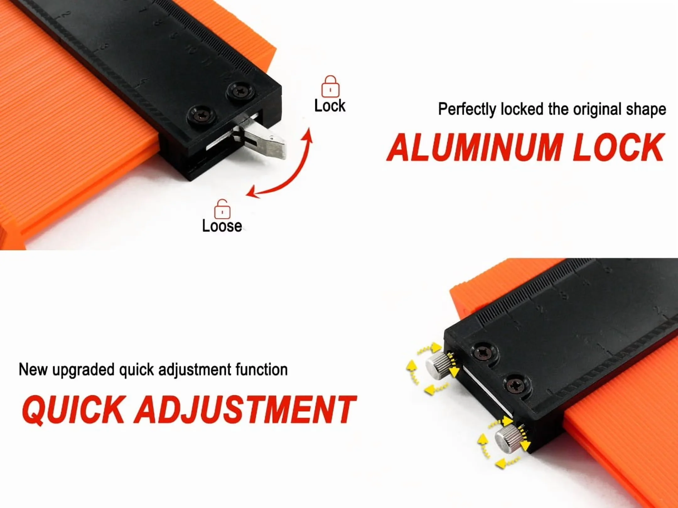 Quality Pro Tool with Adjustable, Adjustable Lock, Mechanical Pencil - Orange Model 1D472D