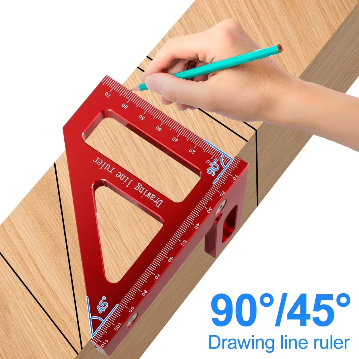 Durable Measuring Layout with Durable - Red-4Pcs Aluminum Alloy 45/90 - Standard Series Model FEA447