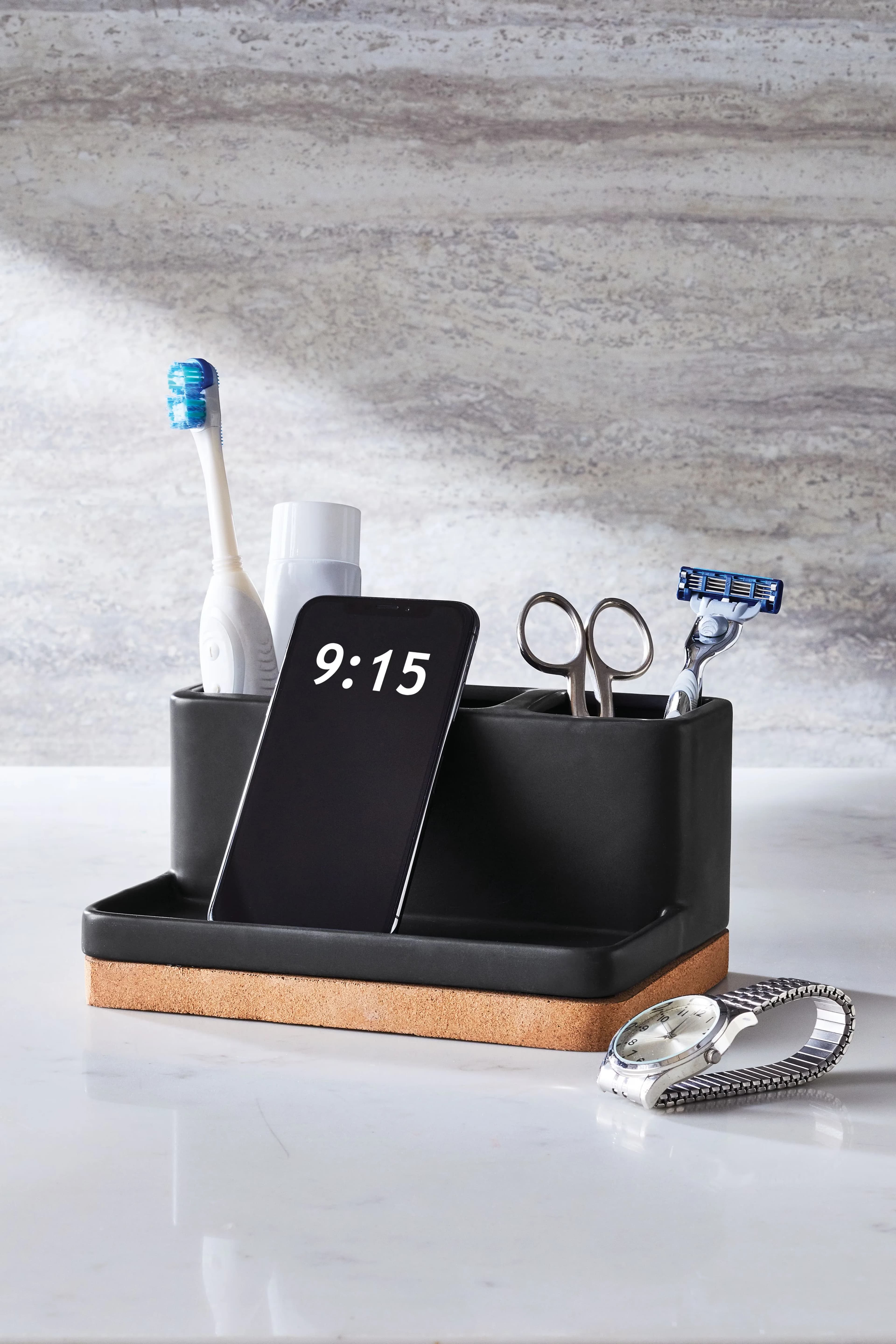Bathroom Renovation Premium with Divided, Dimensions: 5.80" x 8.00" x 4.10" - Black 100% Ceramic Model C468CE