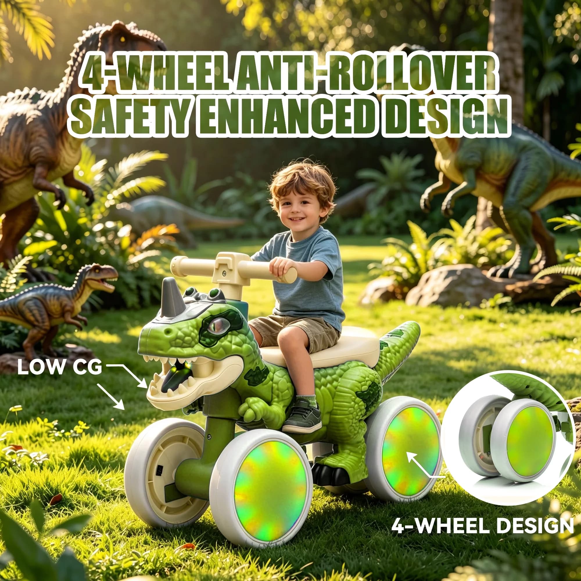 Classic Kids Bike with Recommended Age: 1-3 Years Old, Maximum Height Capacity: 40 inches, Tire Material: Durable, Quiet EVA - Green Model 0C880C
