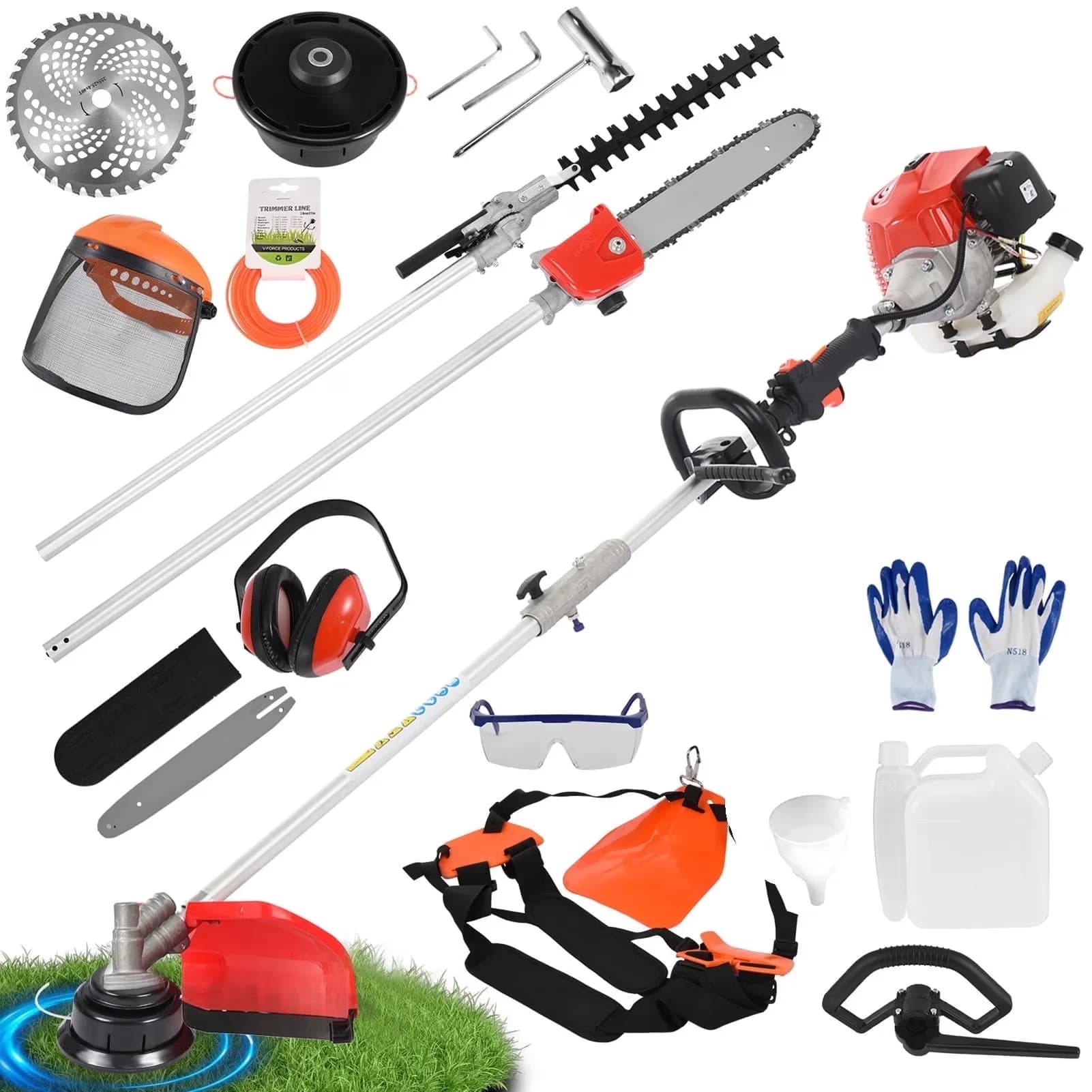 Professional String Trimmer with Edger Conversion Capable, Bevel Adjustment, Attachment Capable - Black Model 0038A0