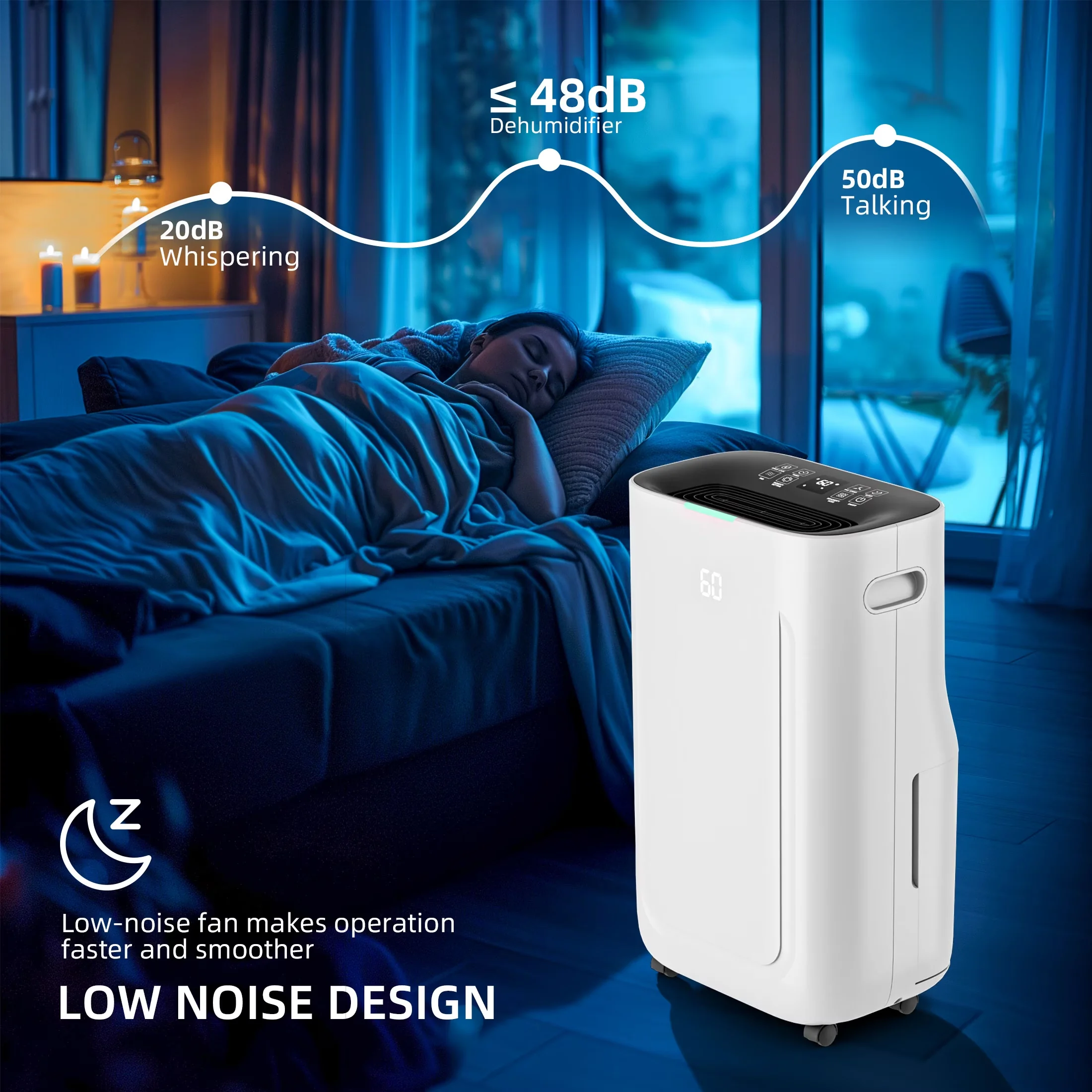 Classic Dehumidifier with Automatic Shut-Off, 22 Pint/day 5500 sq. ft., Working Temperature :41F-89.6F - Model 4BC4D8