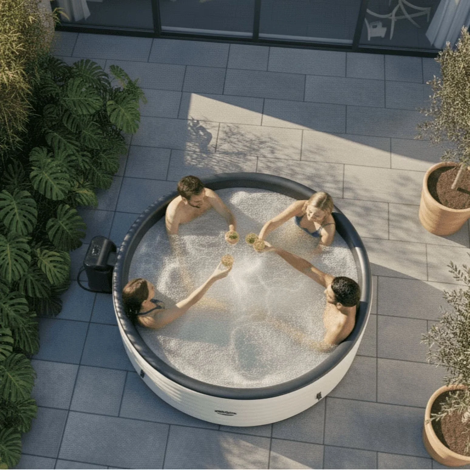 Hot Tub Professional with Inflatable, Uv Resistant - White 130 - Durable Build Model A096B1