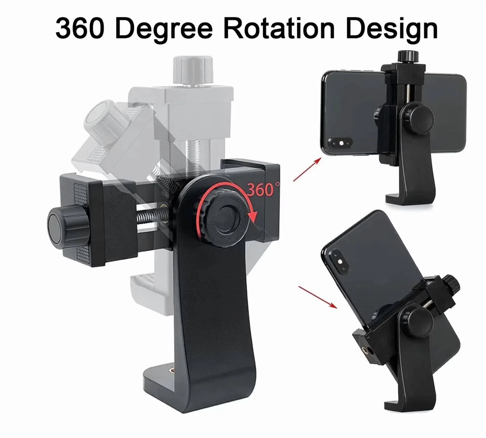 Home Gym Durable with Cell Phone Tripod Mount Adapter, Universal Phone Holder Adjustable Clamp - Model DF58D2