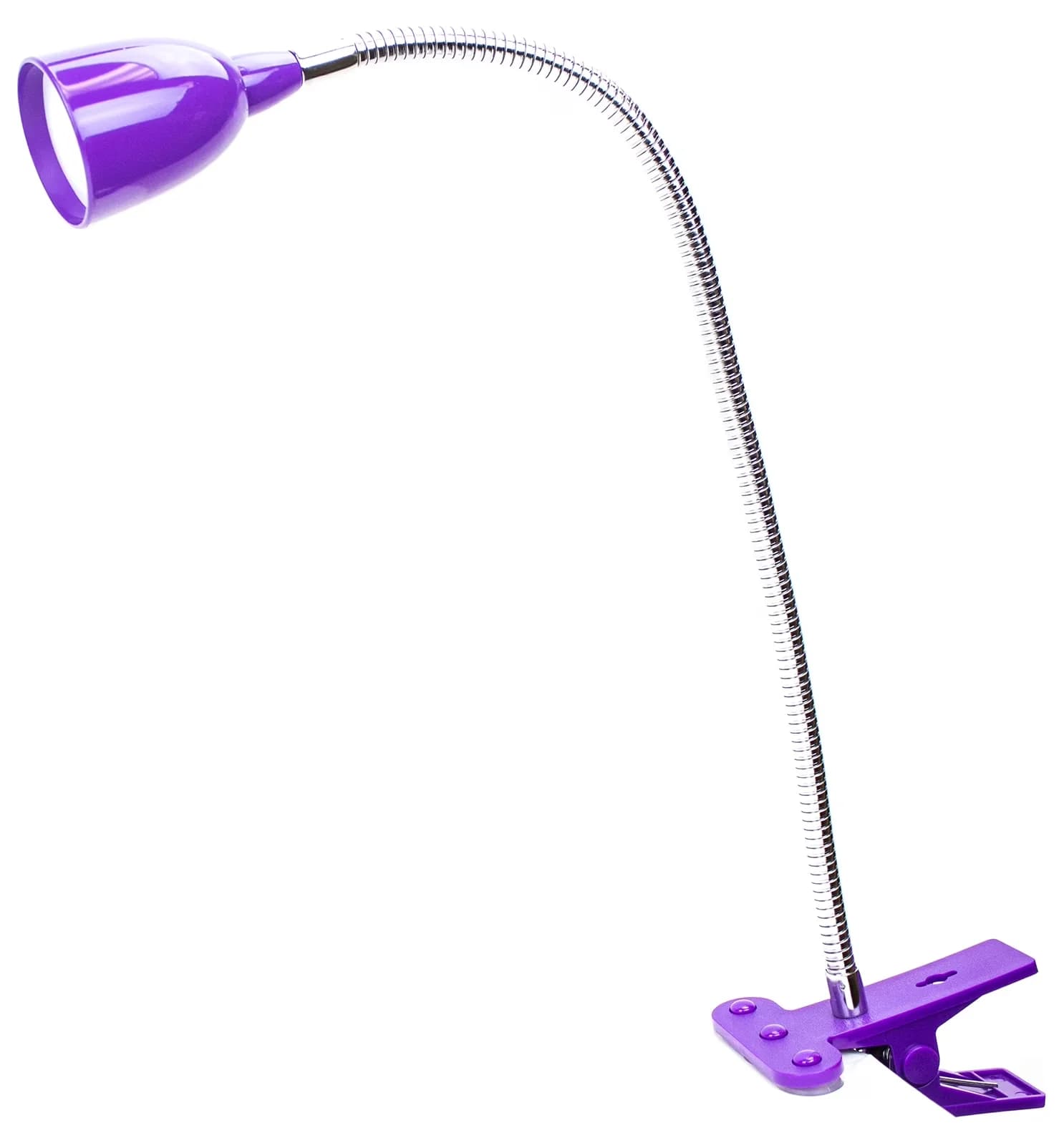 Desk Lamp Stylish with LED, 3W, 7" LED Flex Clip On - Plastic Purple - Industrial Grade Model C02092