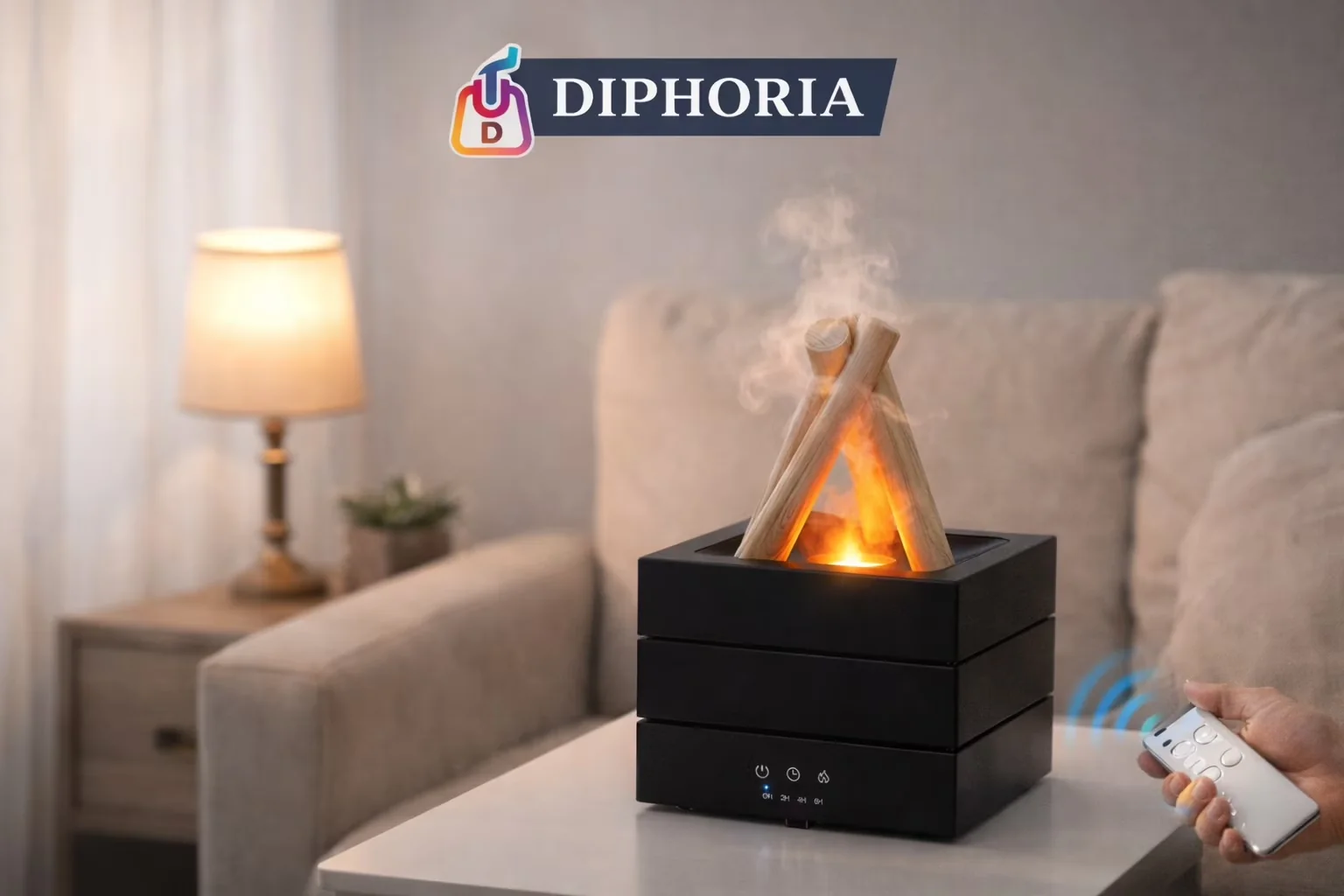 Durable Humidifier with Battery, LED, LED Night Light Aromatherapy - Black Model 1F1B0A