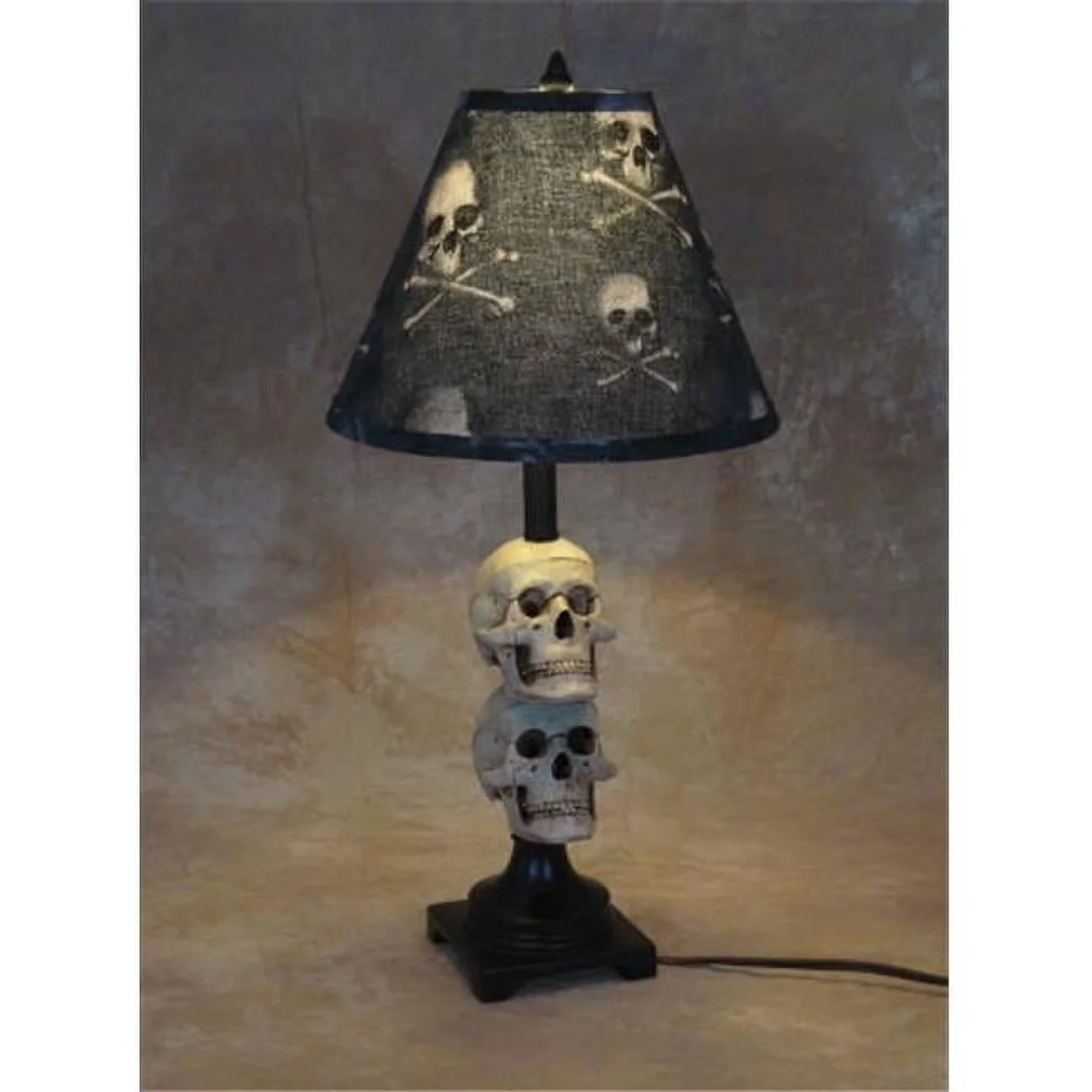 Desk Lamp Efficient with Incandescent, Standard Lamps, 2 med. Skull - Yellow Resin Model FE766C
