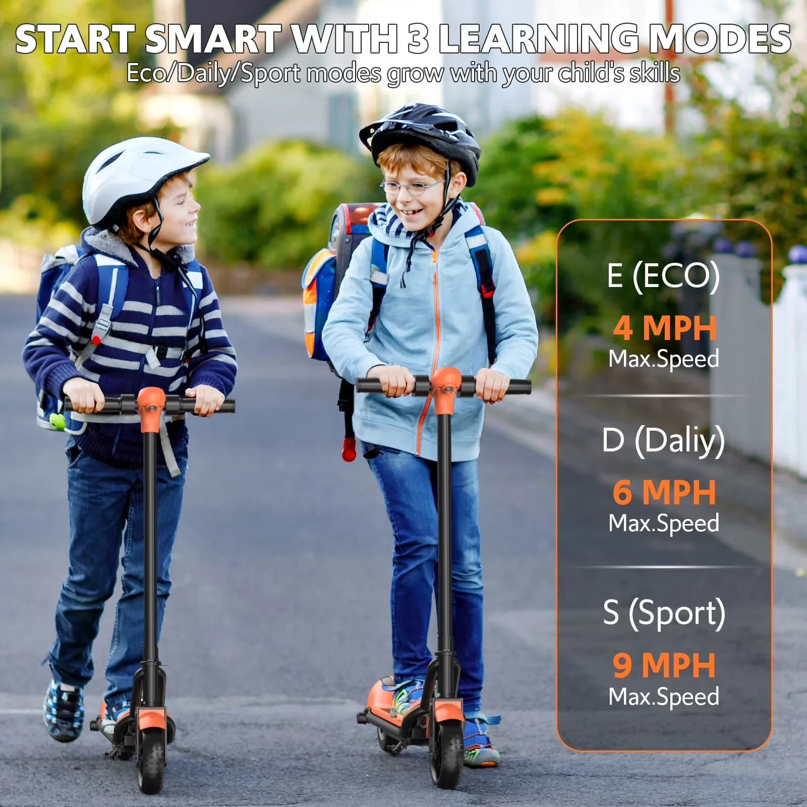 Quality Scooter with LED, 110W, Compact - Orange Metal 6-12 for Home and Office Model 716AE7