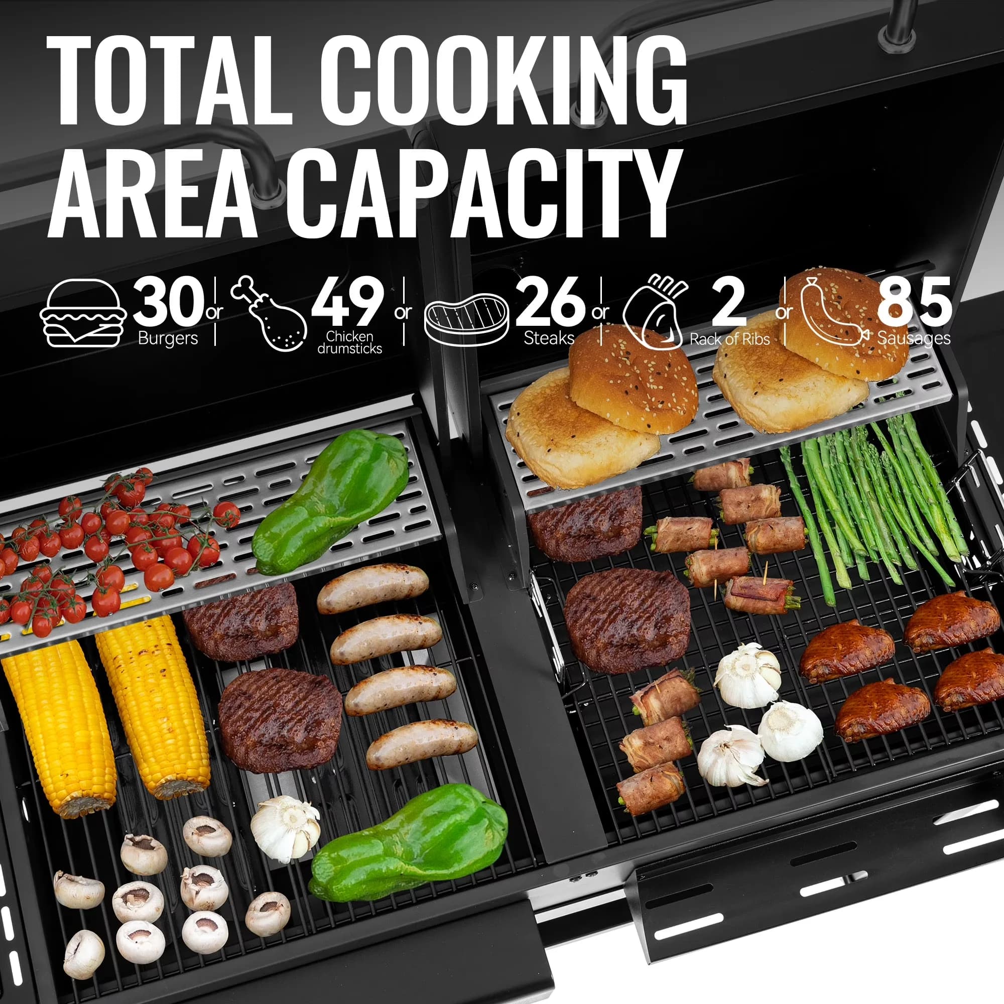 Premium Combo Grill with 34000 BTU, Warming Rack, 2-Burner Gas and Charcoal - Steel (Main Body), Porcelain-Enameled Steel Wire... Model AA8A13