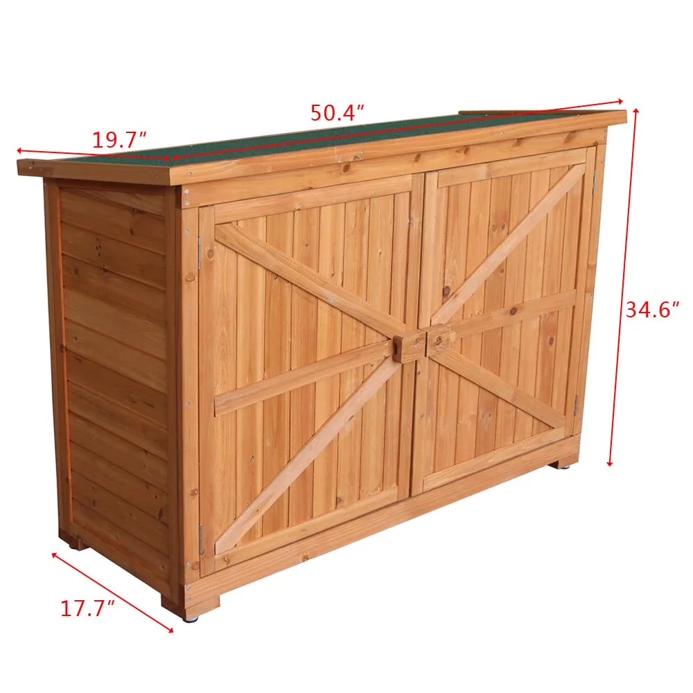 Shed Essential with Lockable Door - Double Fir Wood Brown - Traditional Style Model D92075