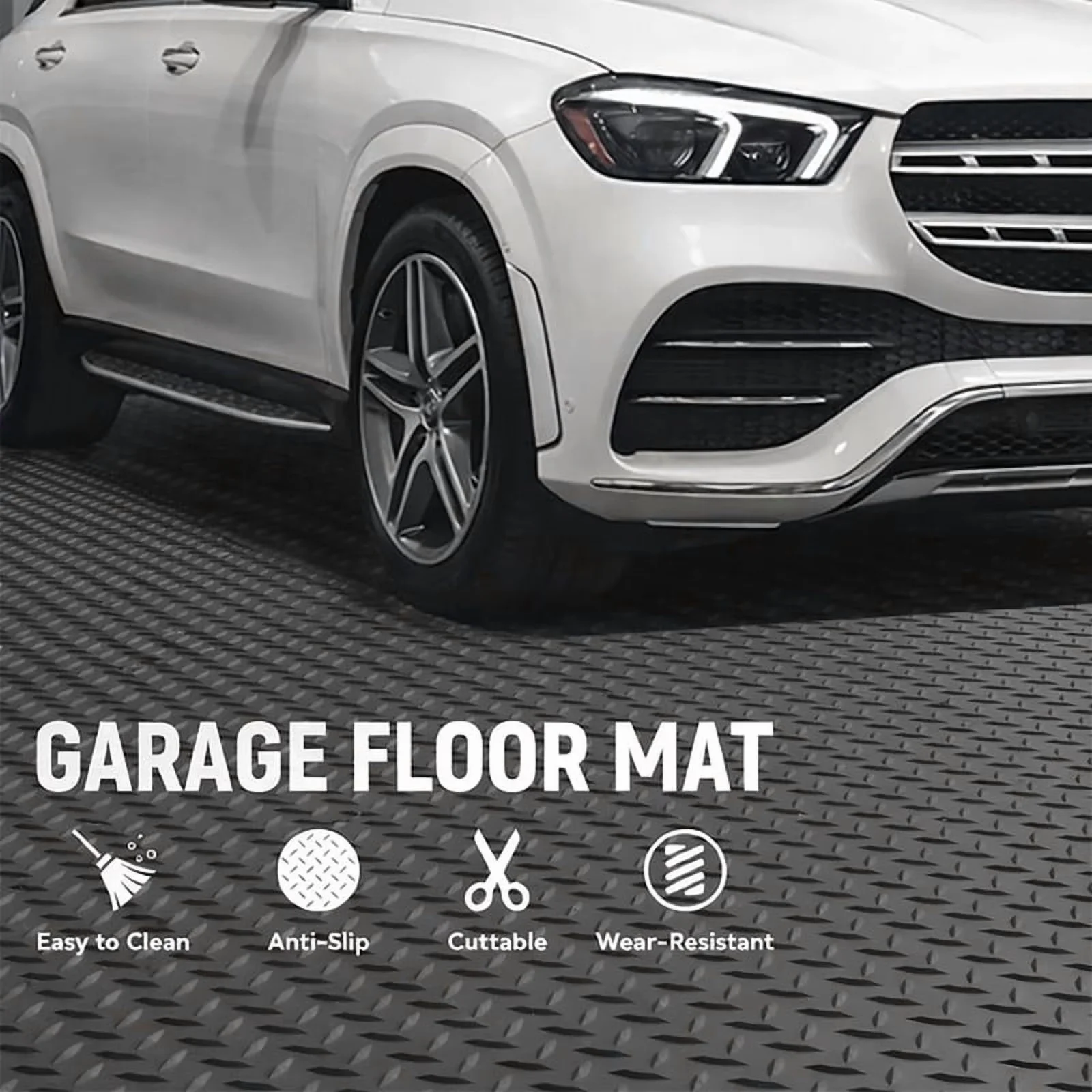 Grey Vinyl Flooring Vinyl Plank Flooring Stylish with Waterproof, Stain Resistant, Black Garage Floor Mat - Pvc Black Model CD99CA