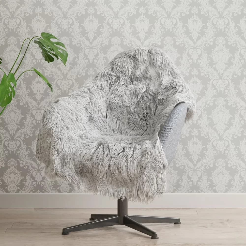 Sleek Wallpaper Wall Decals Wall Covering with Washable, Removable, Easy To Clean - Vinyl Silver Model 210804