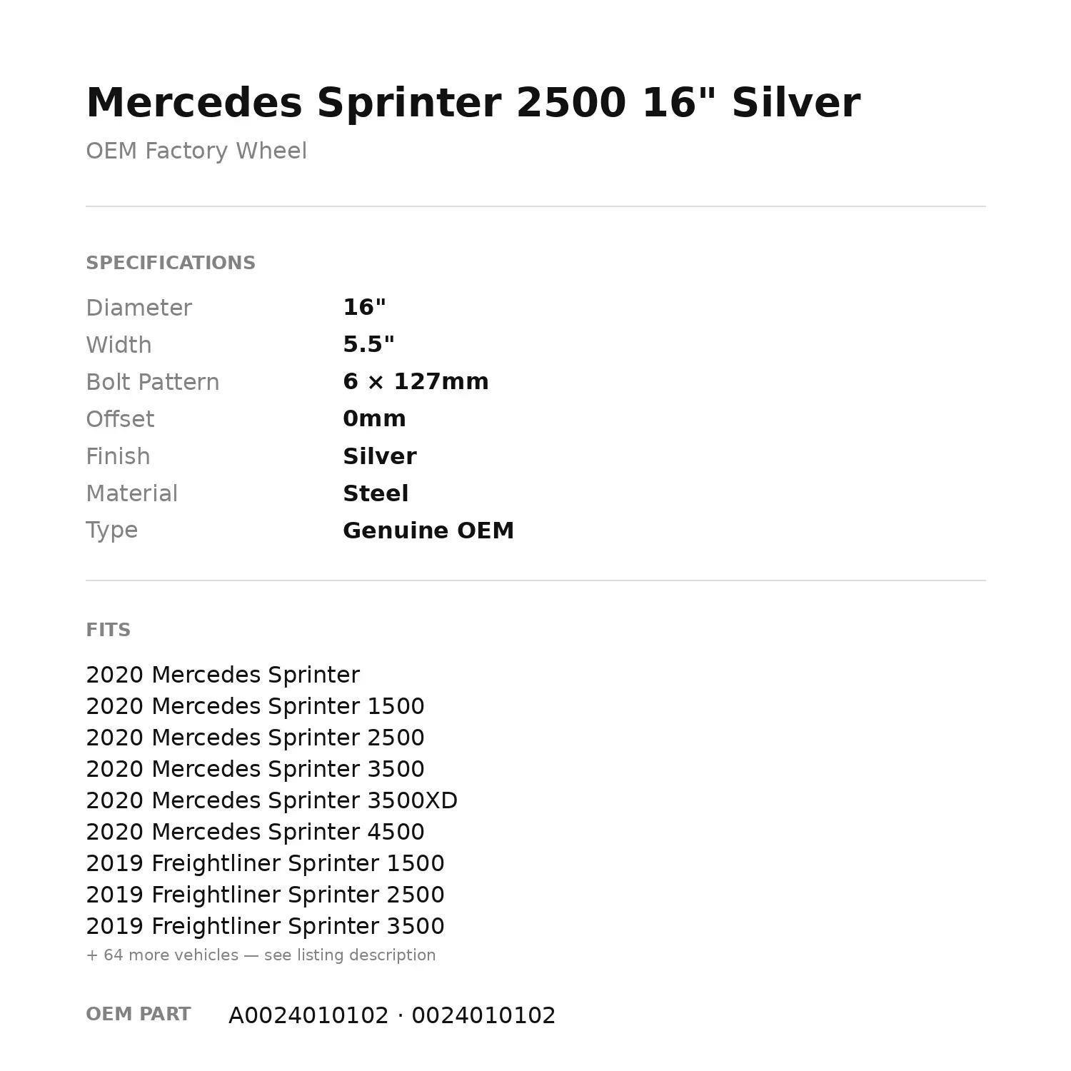 Stylish Wheels And Rim with Condition: Remanufactured, Color : SILVER, Year(s) : 2020-2007 - Steel Silver Model C28140