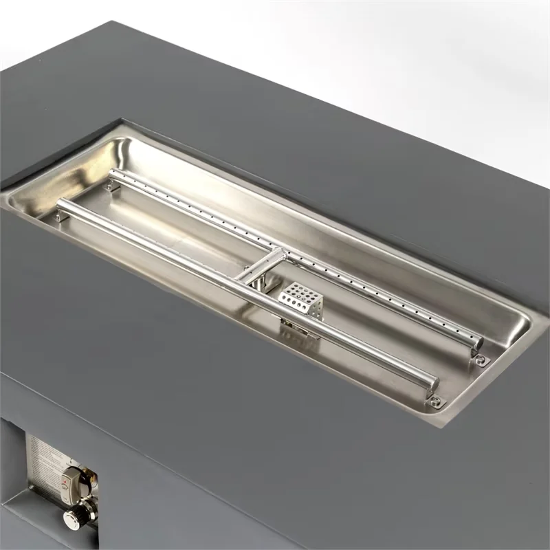 Outdoor Heating Stylish with Adjustable Flame, Smokeless - Concrete Gray for Patio Model 15F02D