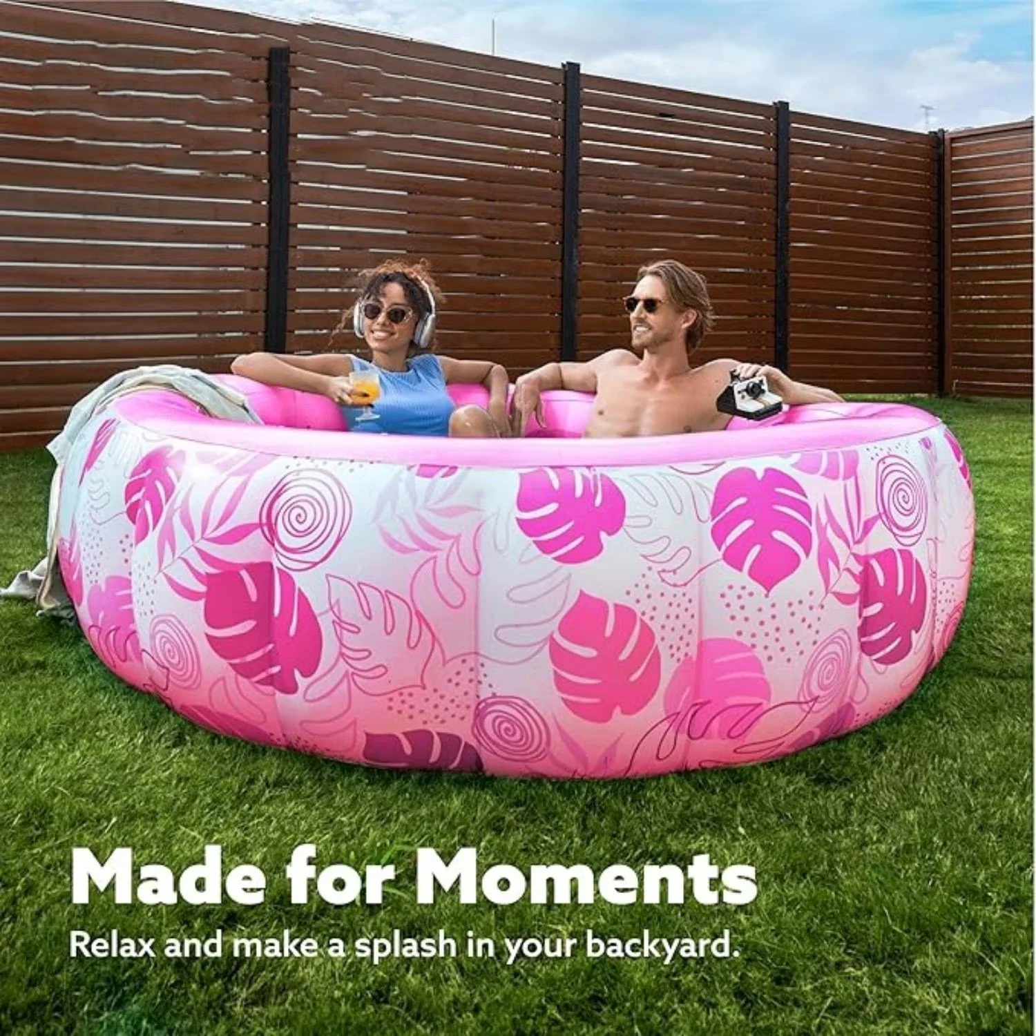 Inflatable Pool Quality with Puncture Resistant, Comfortable Backrest, Swimming - Blue for Party, Garden Model 2513DB