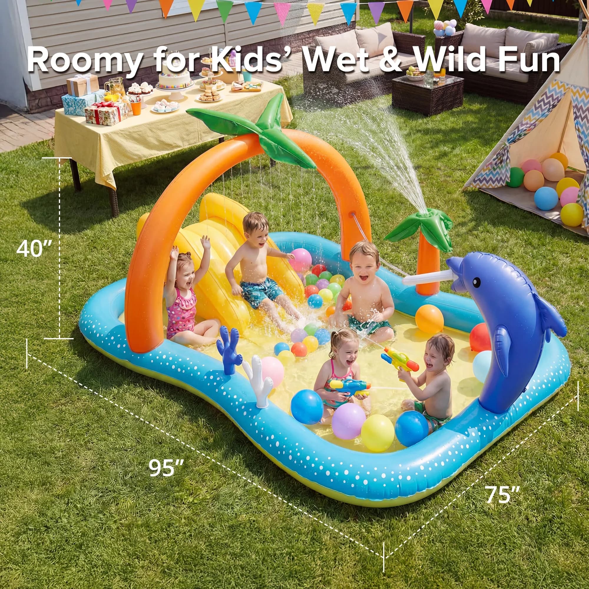Quality Inflatable Pool with Uv Resistant, Puncture Proof, Kiddie - Orange Model 43027E