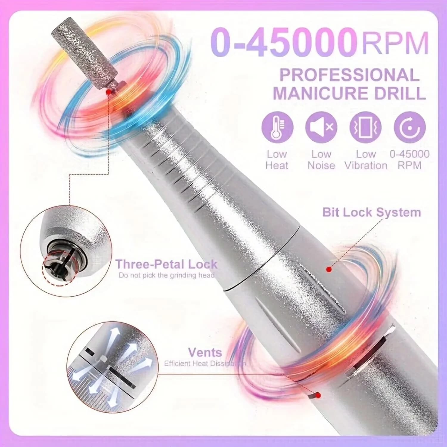 Stylish Power Tool with Battery, Rechargeable, Electric Nail Drill Professional for Home - Model 9934C3