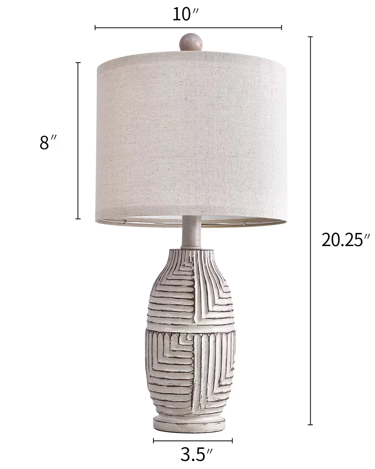 Innovative Table Lamp with Incandescent, Farmhouse, 20.25" Farmhouse Lamps Set of 2 - White Resin Model 71F13F