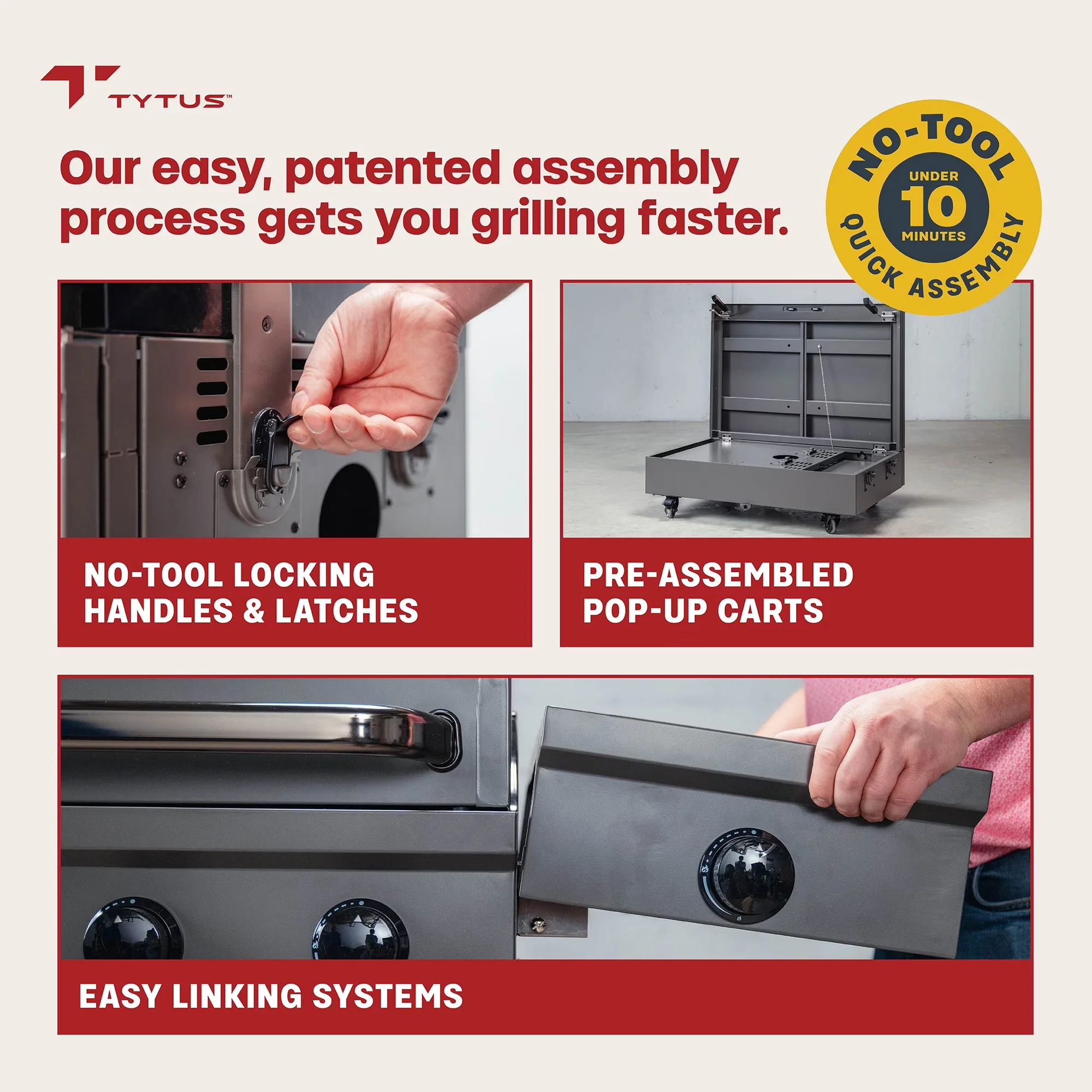 Innovative Combo Grill with Adjustable Air Vents, Warming Rack, Tool Holder - Powder Coated Steel Gray Model 5DD2C0