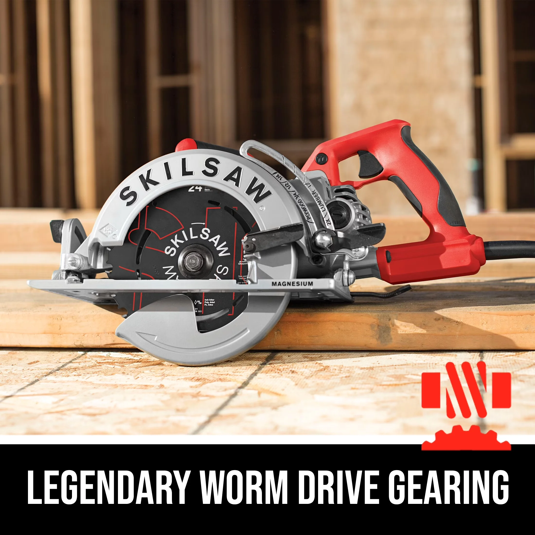 Quality Power Saw with Lightweight - Red SPT77WML-01 - Low Maintenance Model 6A2C19