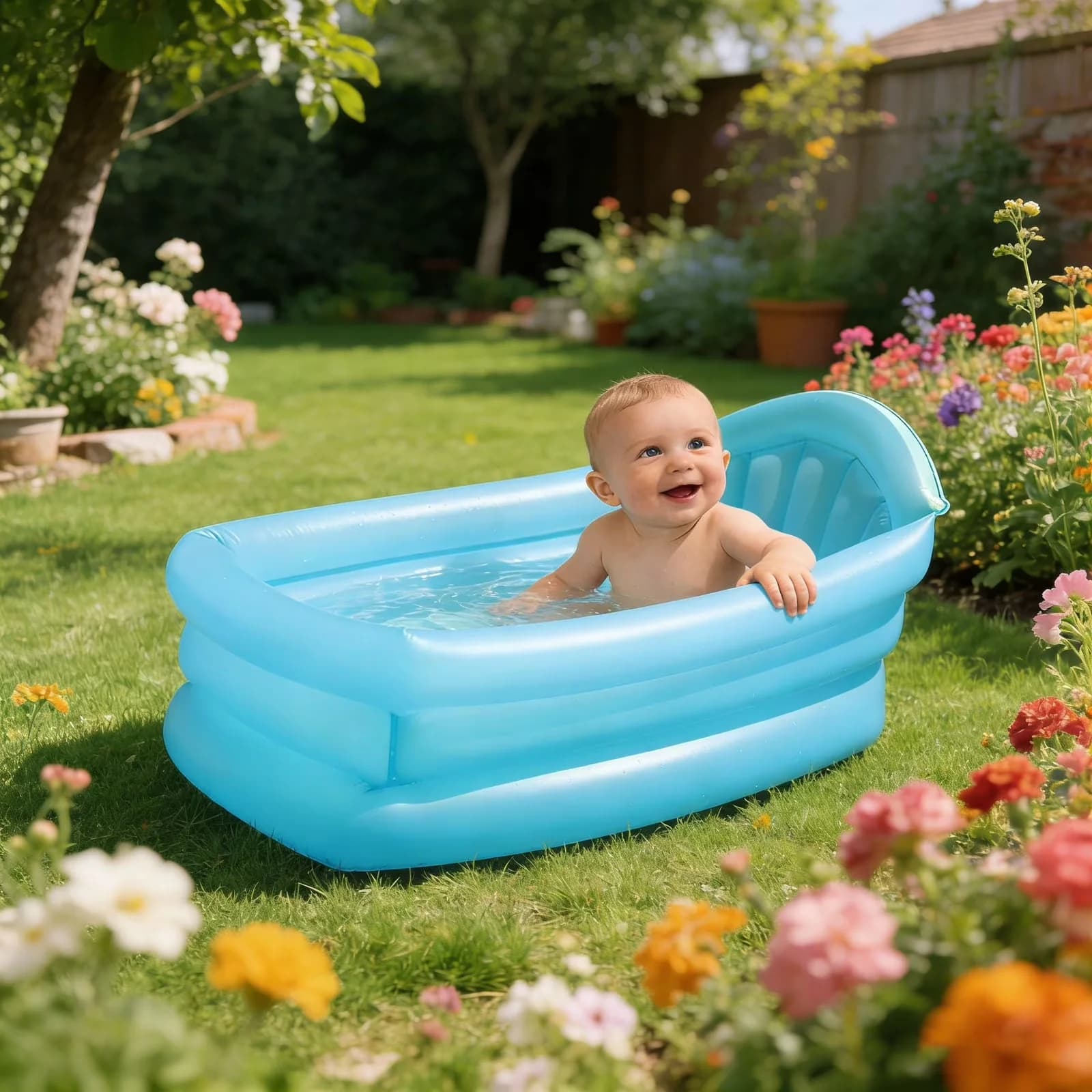 Efficient Inflatable Pool - Blue for Indoor, Garden Thick - Premium Collection Model 29EA7C