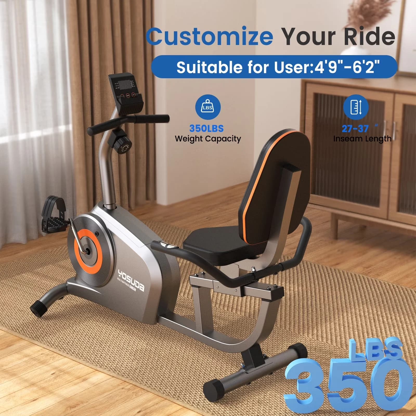 Essential Home Gym with Adjustable, Recumbent Exercise Bike - Low Maintenance Model C7199C