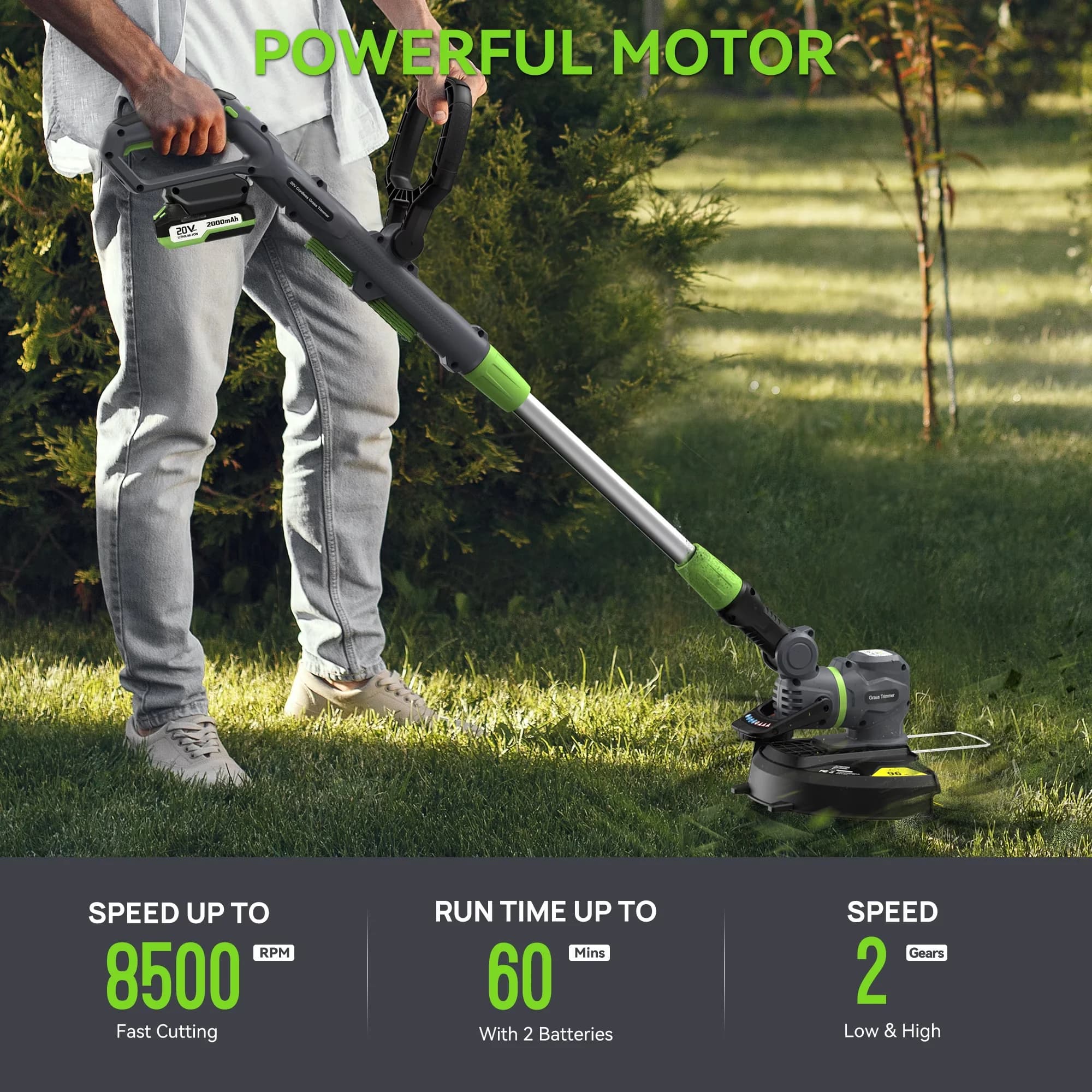 Versatile String Trimmer with Battery, 20V, Cordless for Garden - Long-Lasting Performance Model BE5CF4