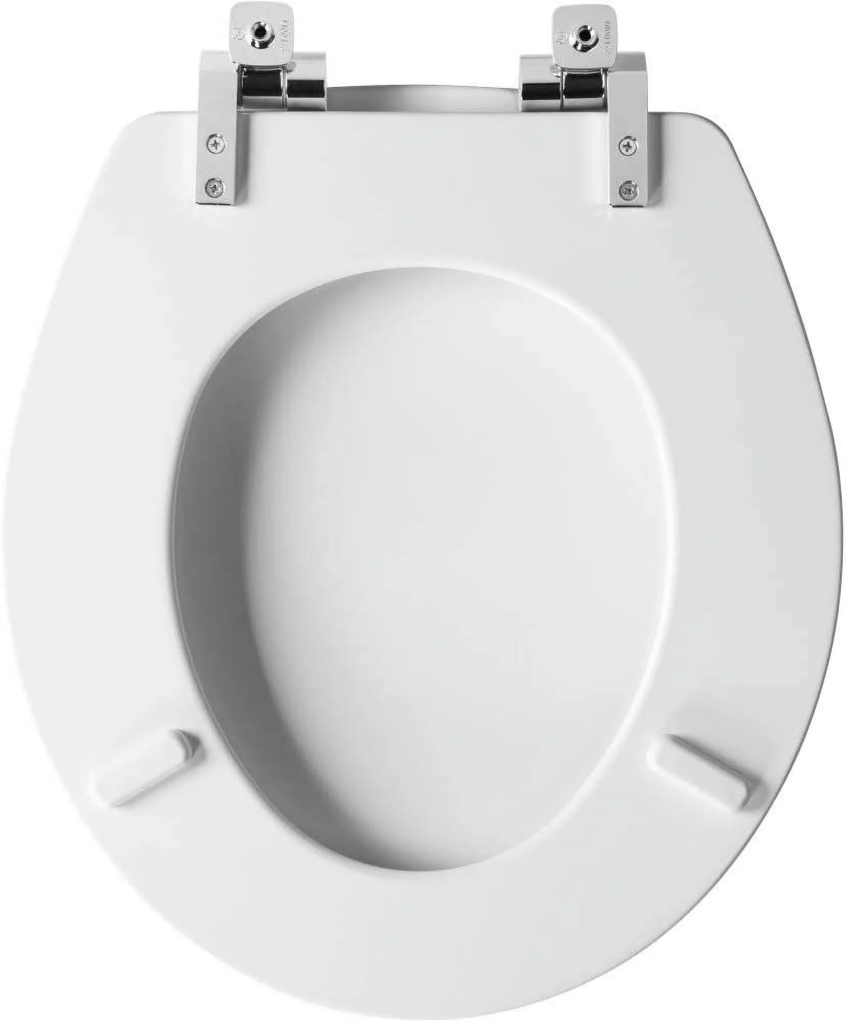 Toilet Seats And Lid Versatile with Seat Secure, Fits most manufacturers’ round toilets - Enameled Wood White Model D4CBBE
