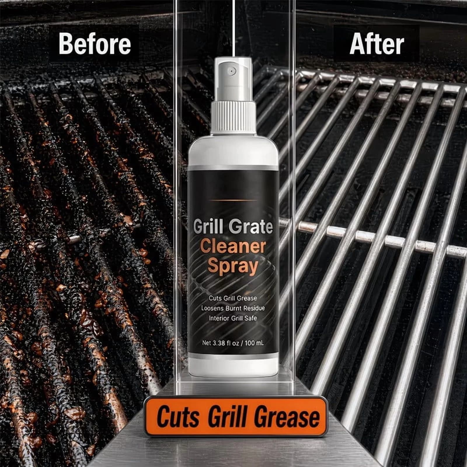 Premium Combo Grill with Streak-Free, Food Safe Non Corrosive Formula, Fast Acting Cleaning Spray - Model 760329